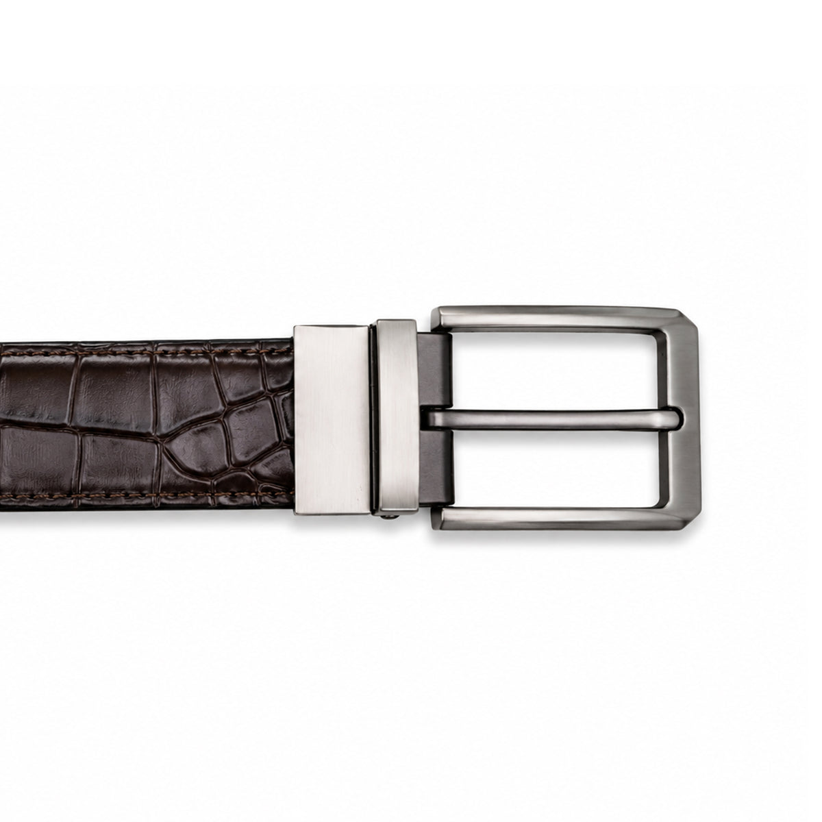 Orno - Men's Black & Dark Brown Double Sided Belt