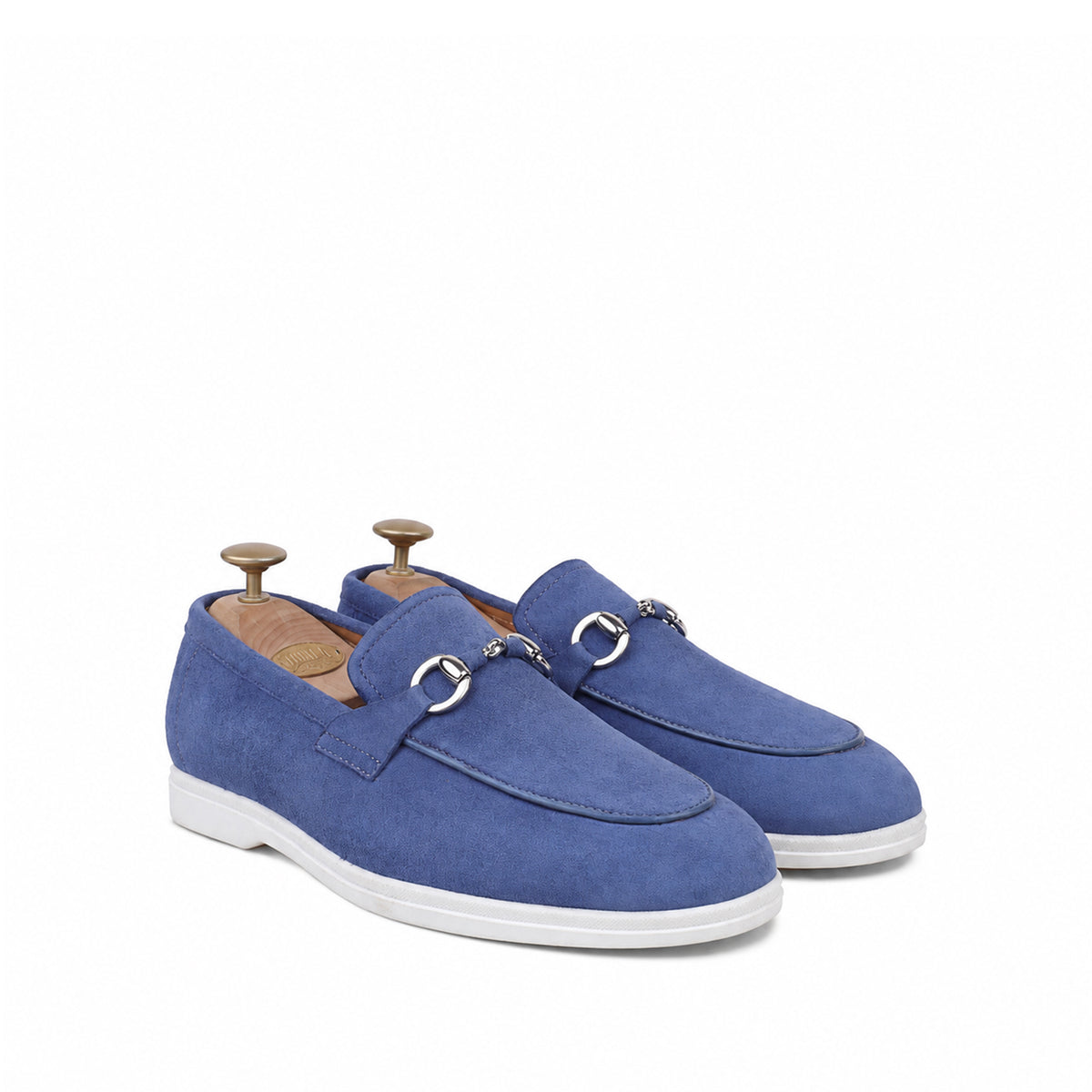 Vesco - Men's Light Blue Suede Loafer