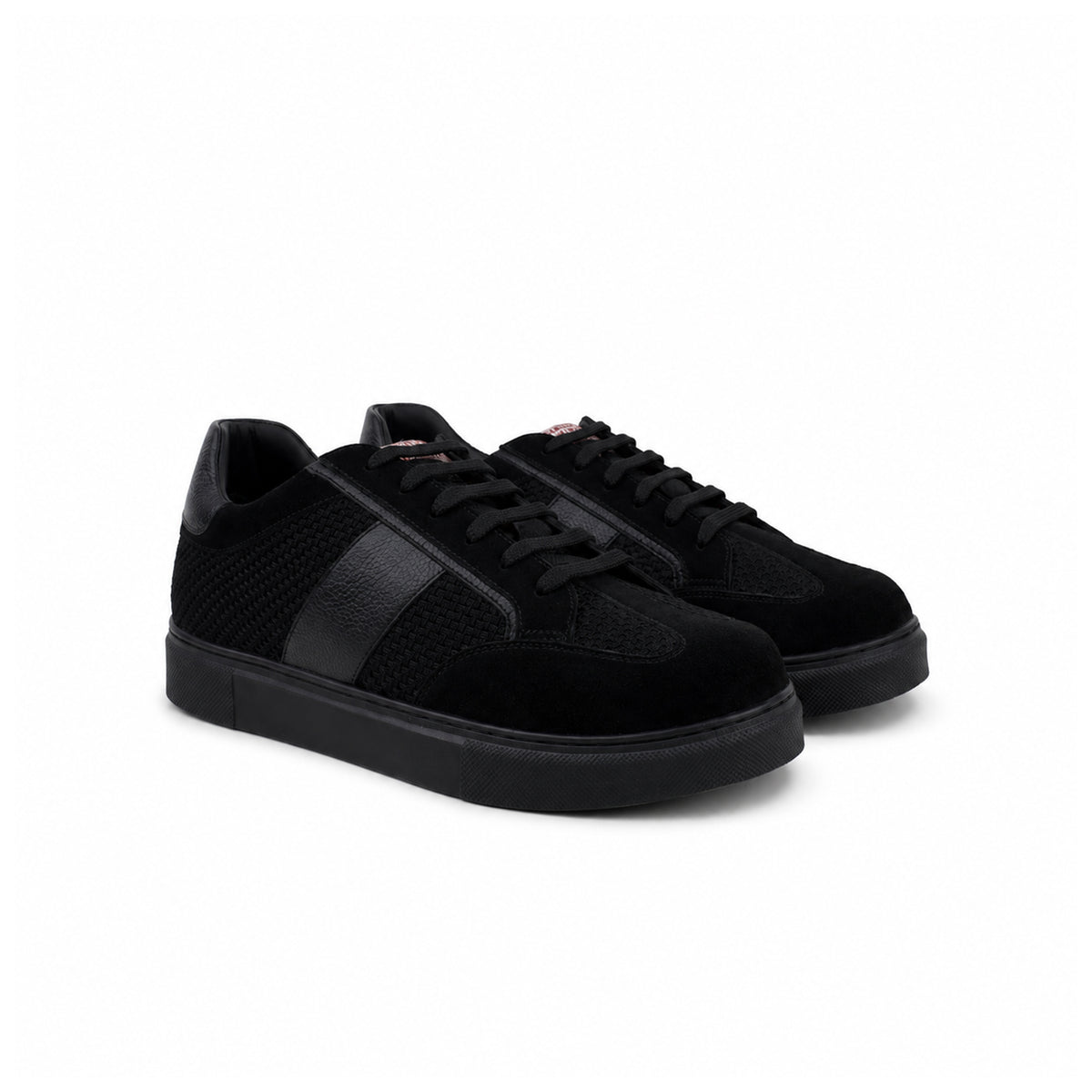 Nico - Men's Black Suede and Mesh Fabric Sneaker