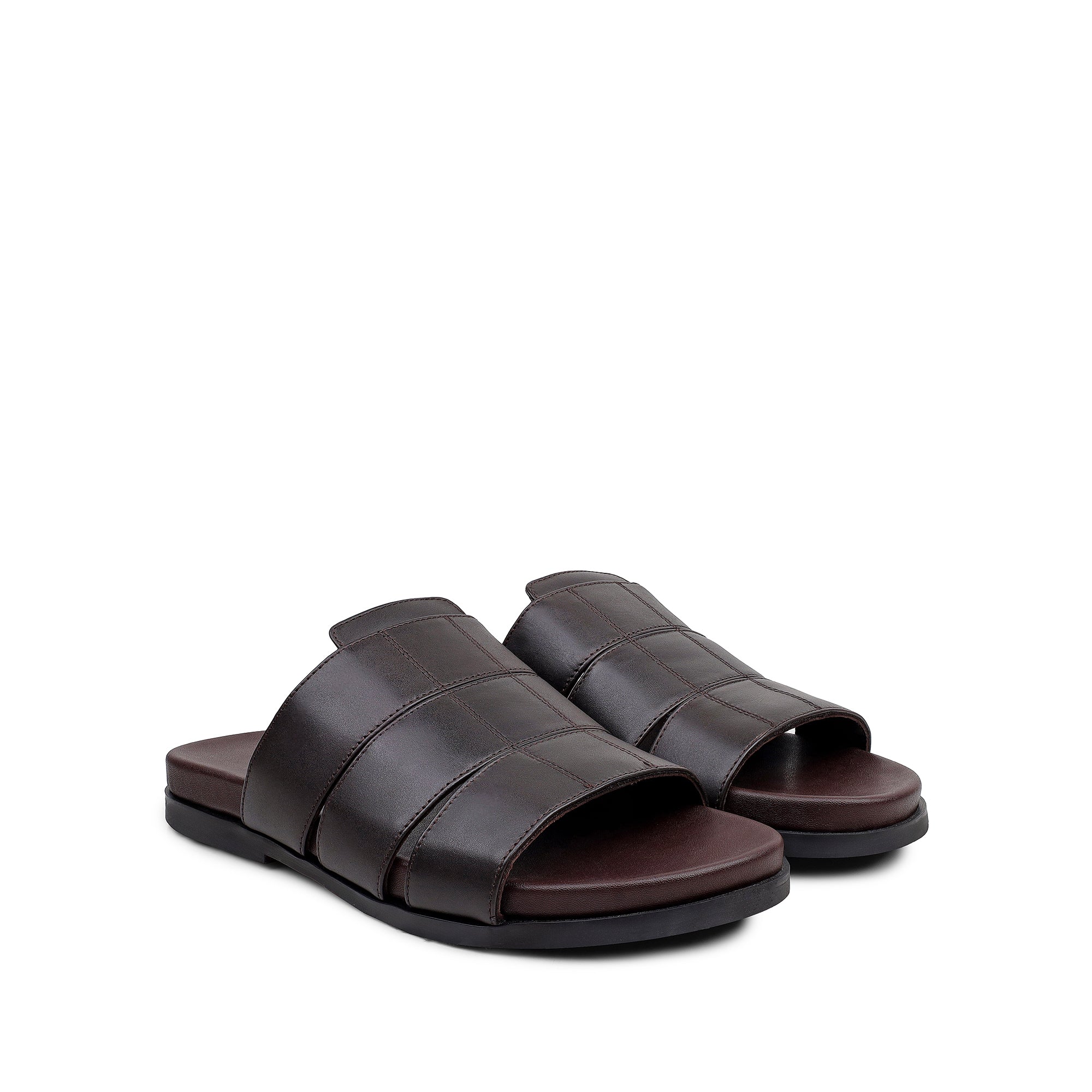 Cozyo - Men's Dark Brown Calf Leather Slipper