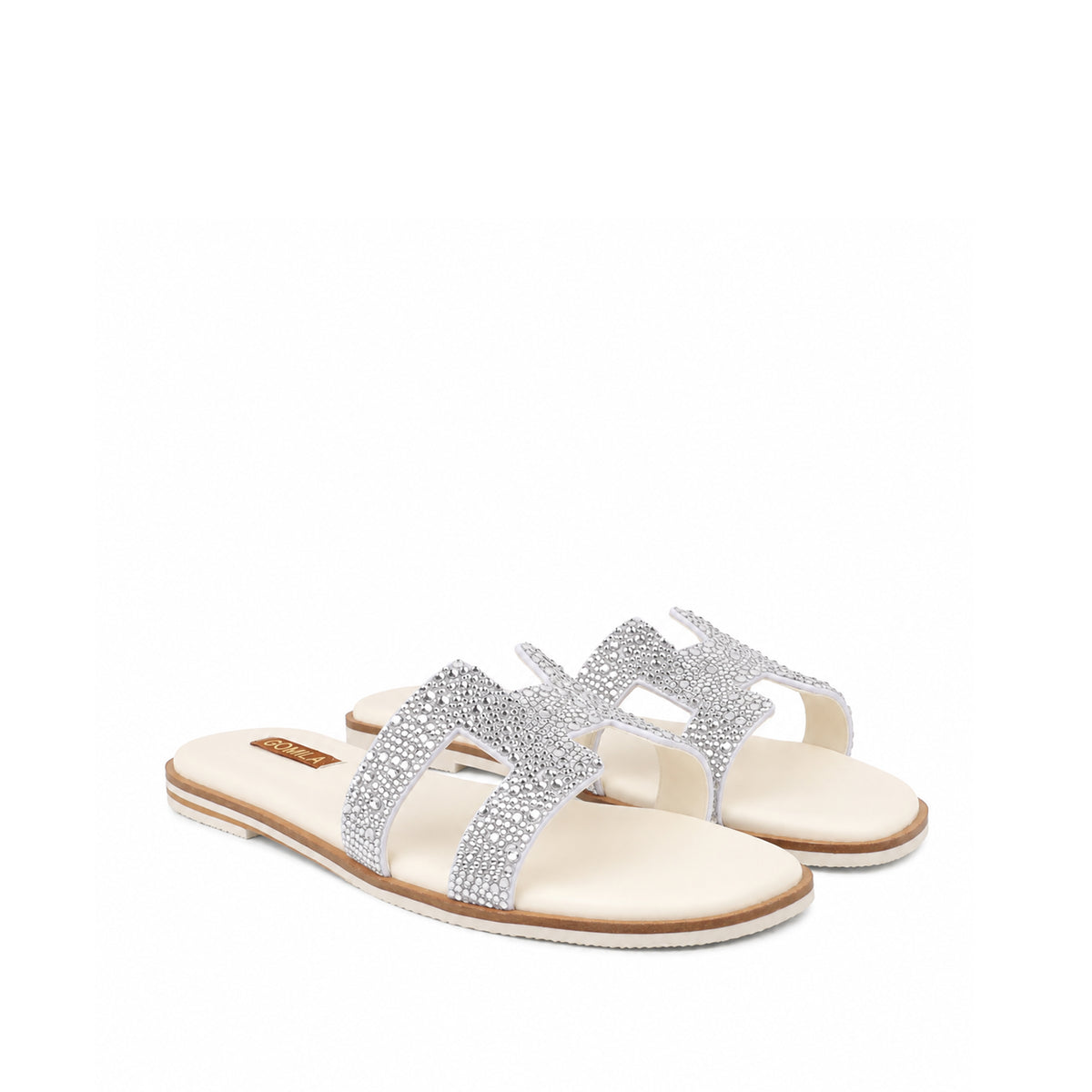 Sierra - Women's Crystal White Rhinestone Slipper