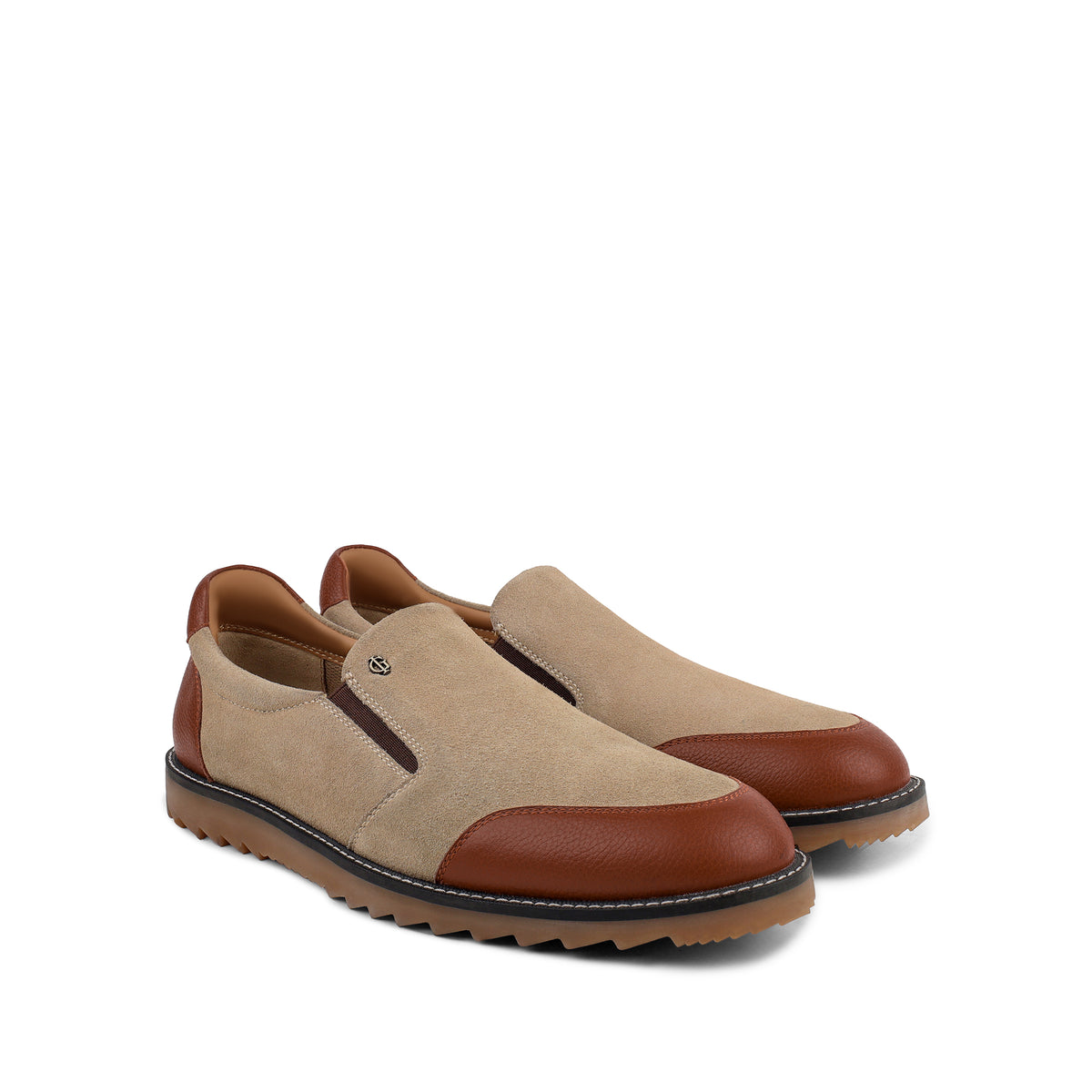 Amador - Men's Camel Brown Suede and Milled Leasther Sneaker
