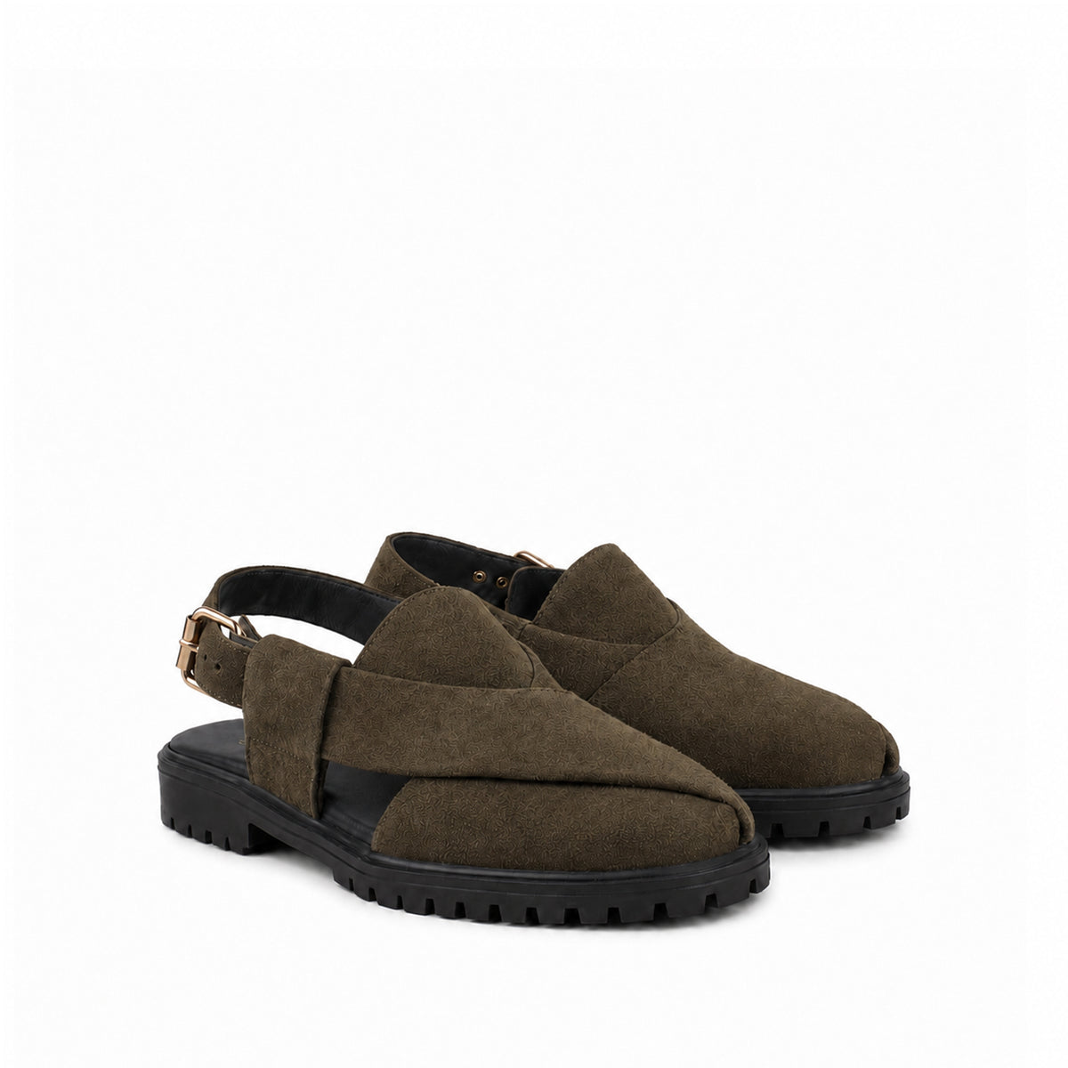 Mariano - Men's Olive Green Suede Sandal