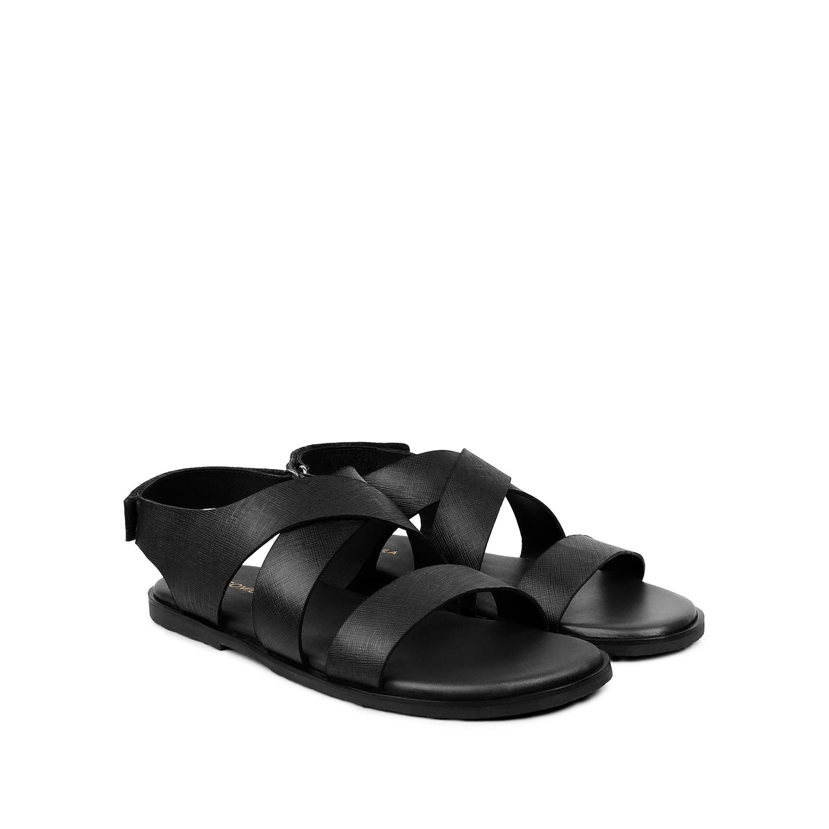 Dante - Men's Black Calf Leather Sandal