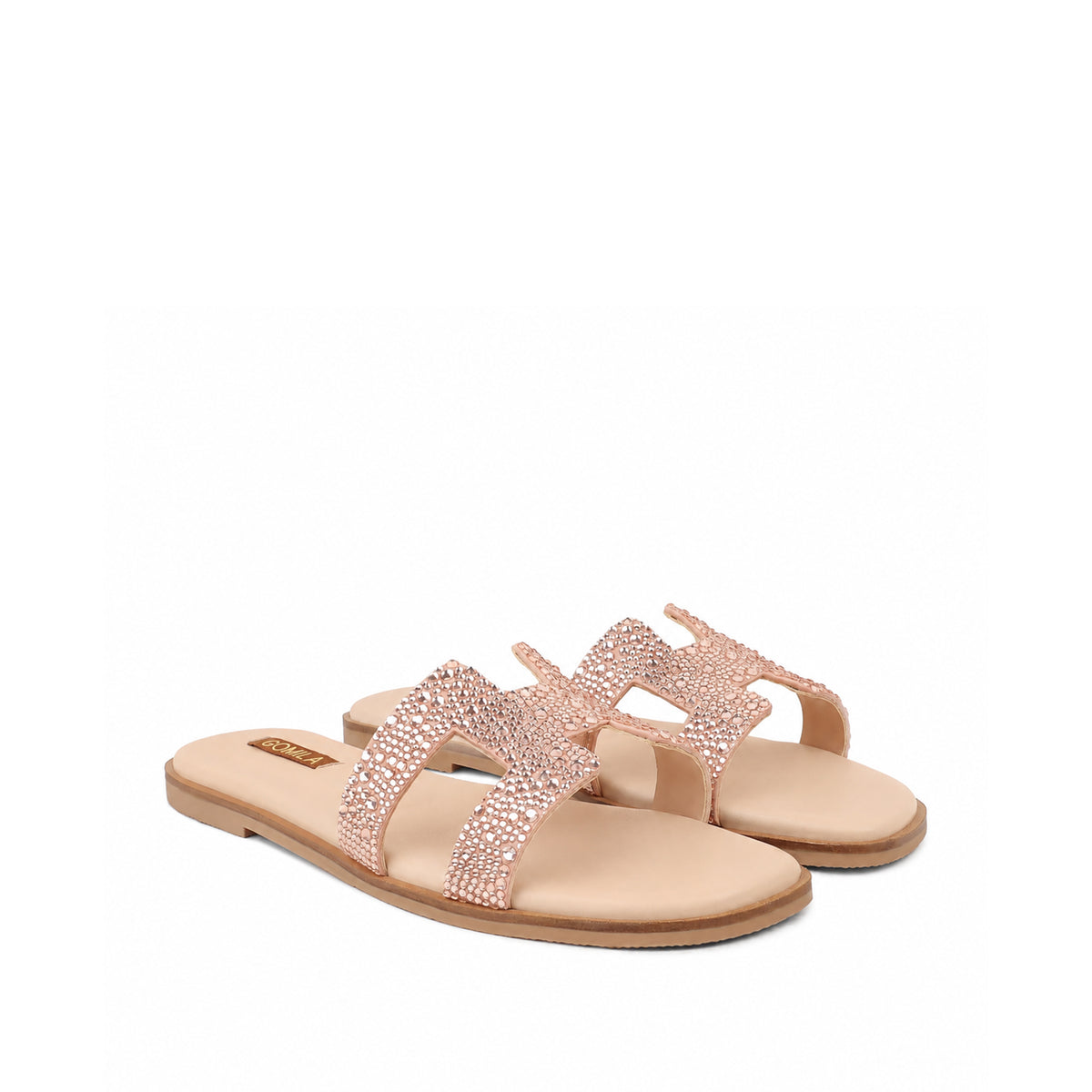 Sierra - Women's Peach Rhinestone Slipper