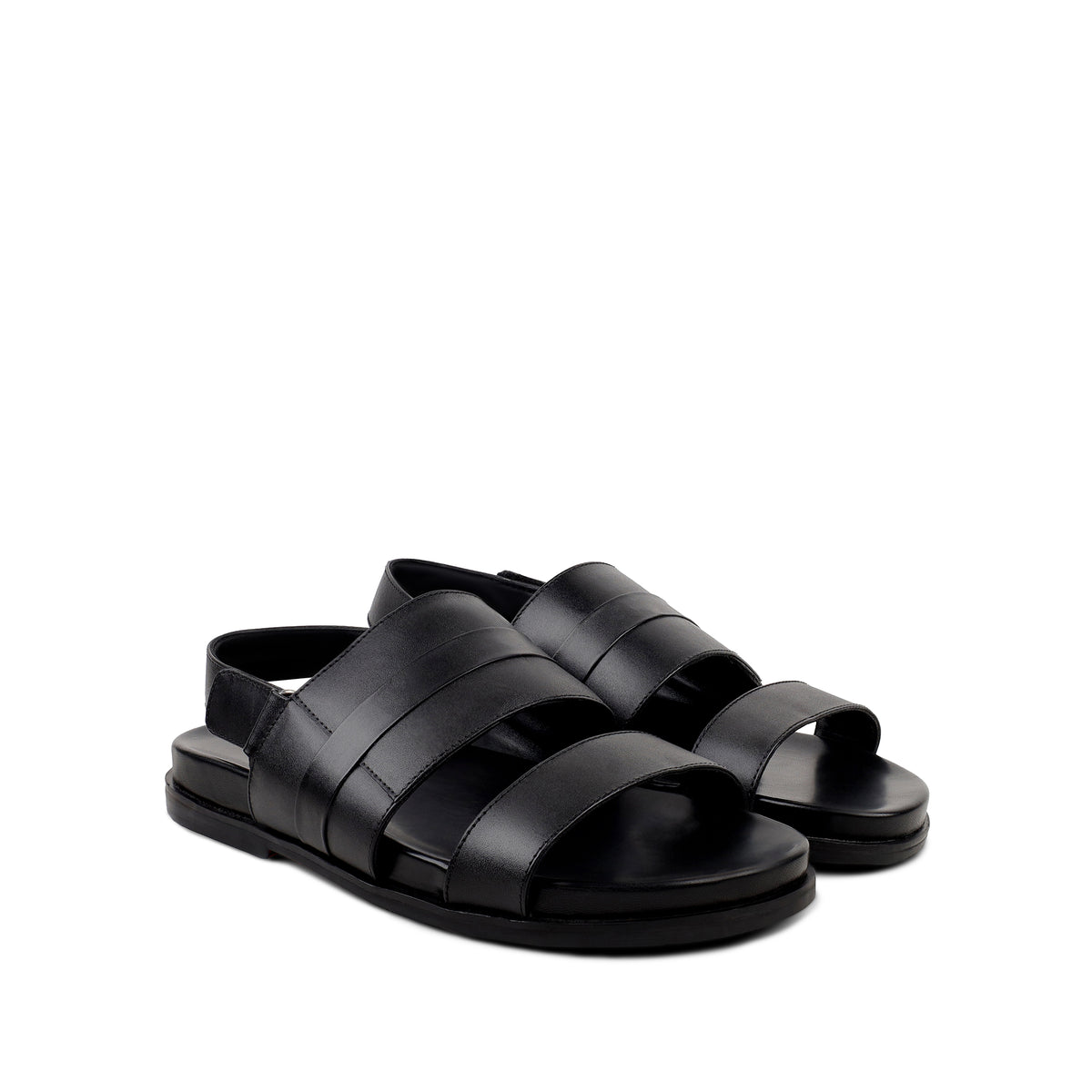 Fidel - Men's Black Calf Leather Sandal