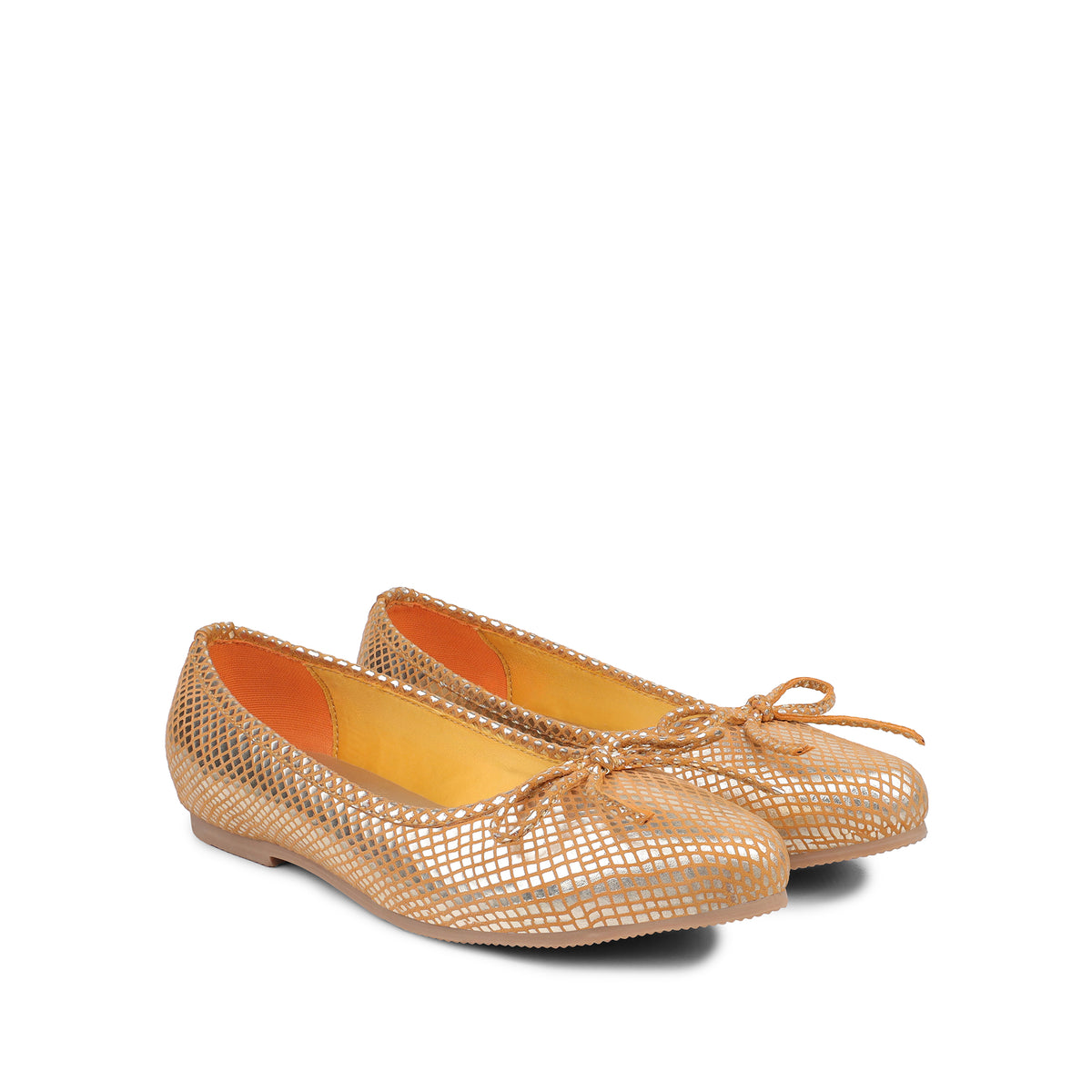 Gomery - Ladies Textured Orange Loafer