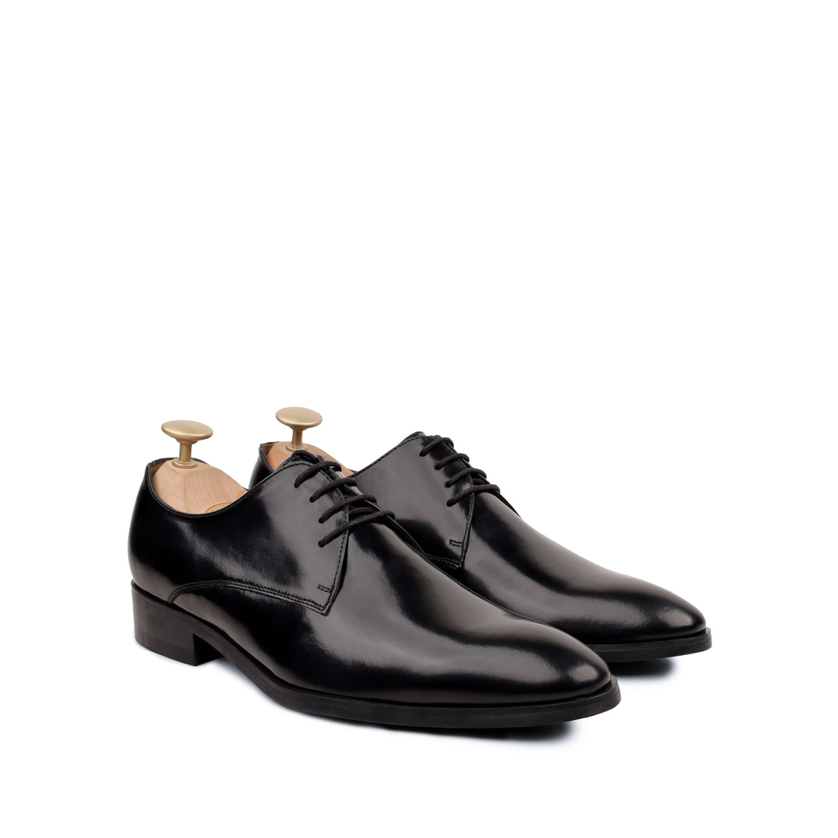 Vicente - Men's Black Leather Derby Shoe