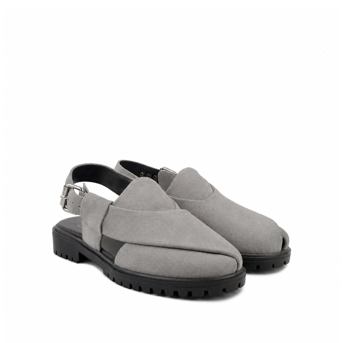 Mariano - Men's Steel Grey Suede Sandal