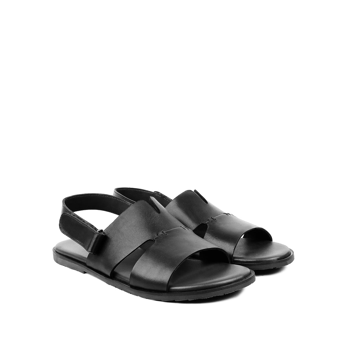 Amora - Men's Black Calf Leather Sandal