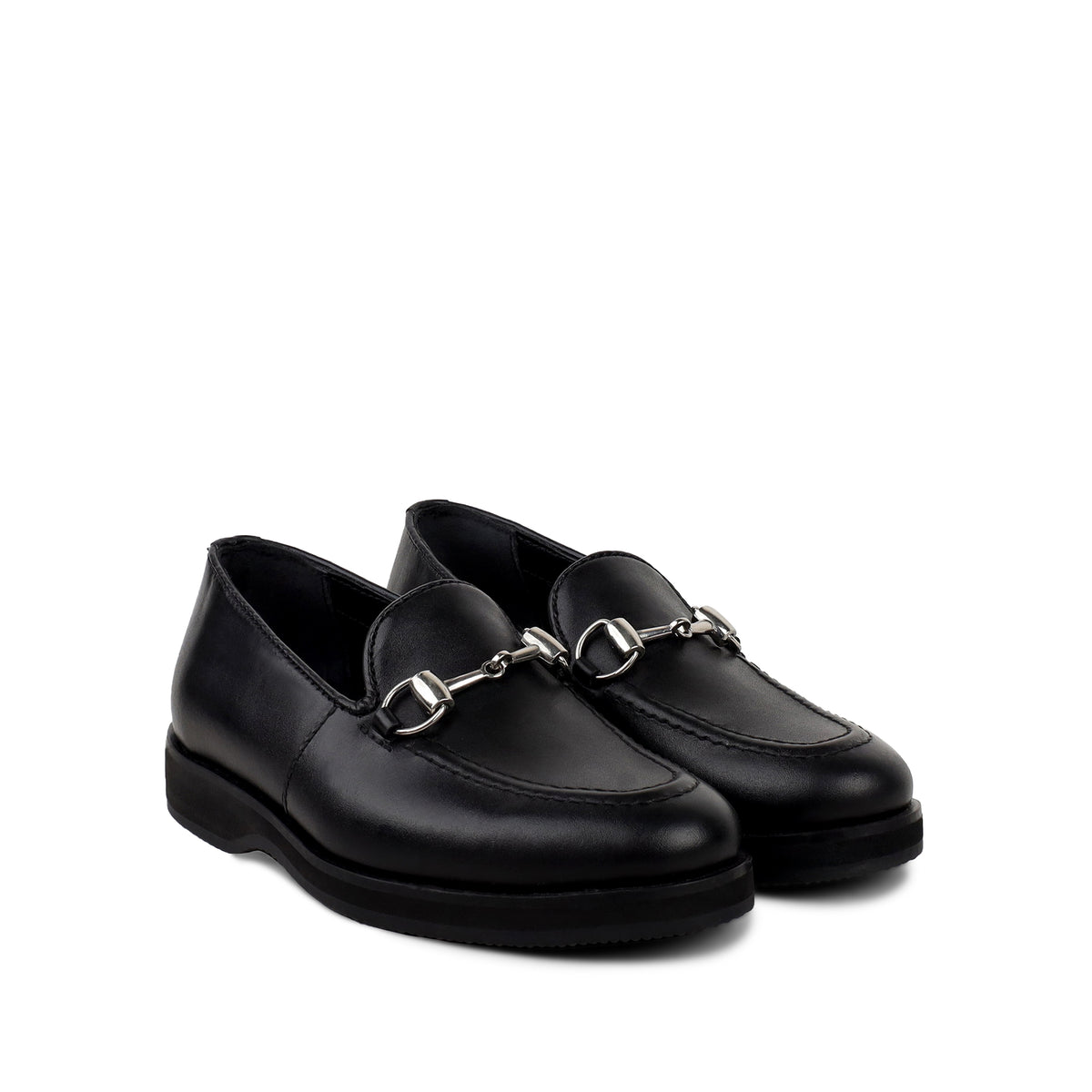Chad - Children's Black Calf Leather Loafers