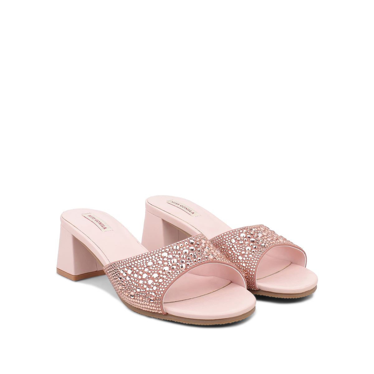 Ashley - Women's Blush Pink Hand Set Crystals 50mm Heels