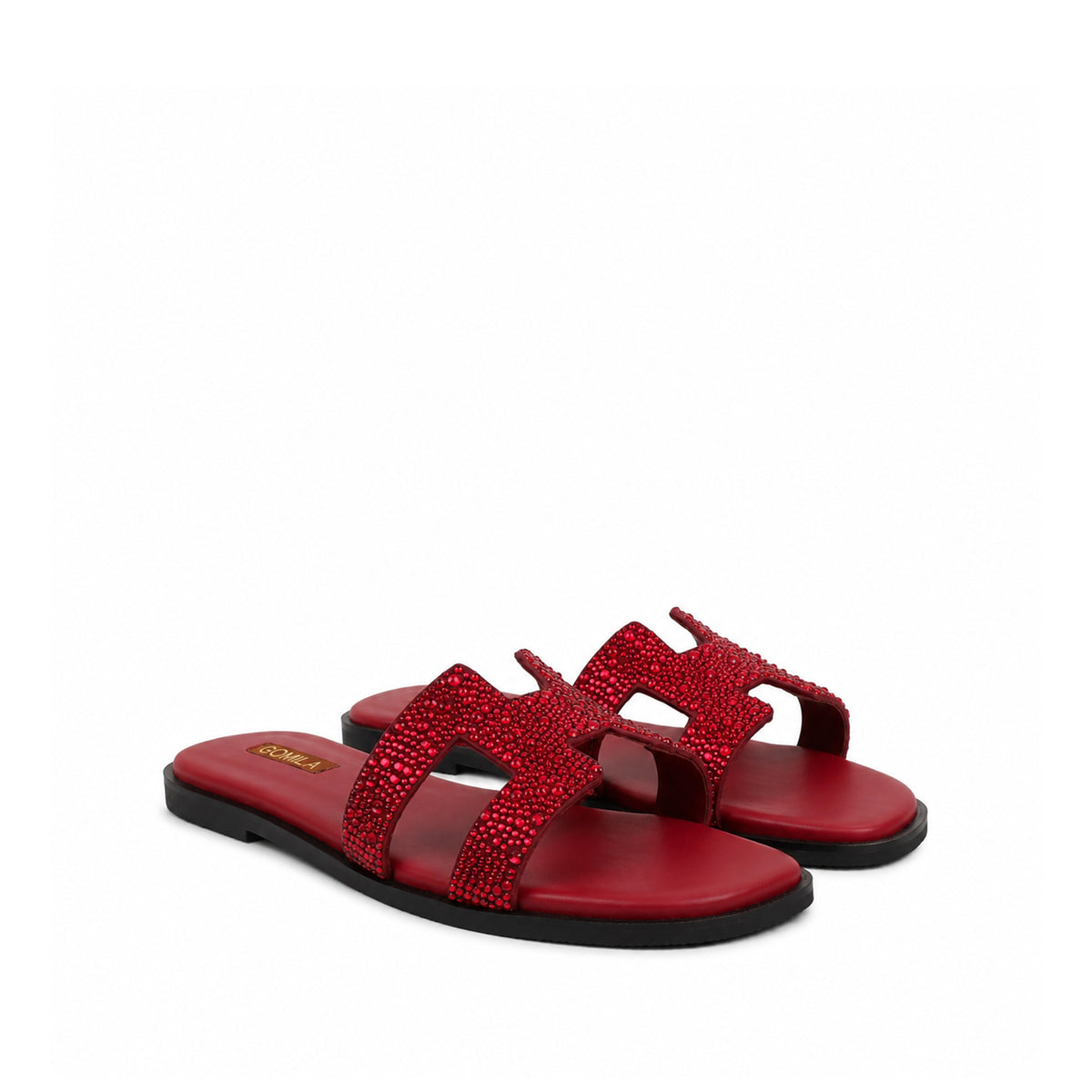 Sierra - Women's Red Rhinestone Slipper