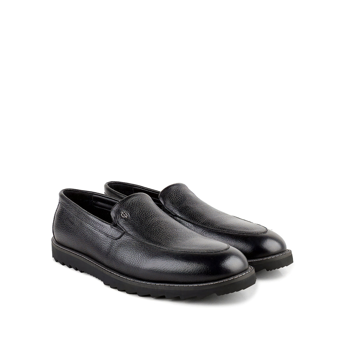 Neil - Men's Black Milled Leather Sneaker