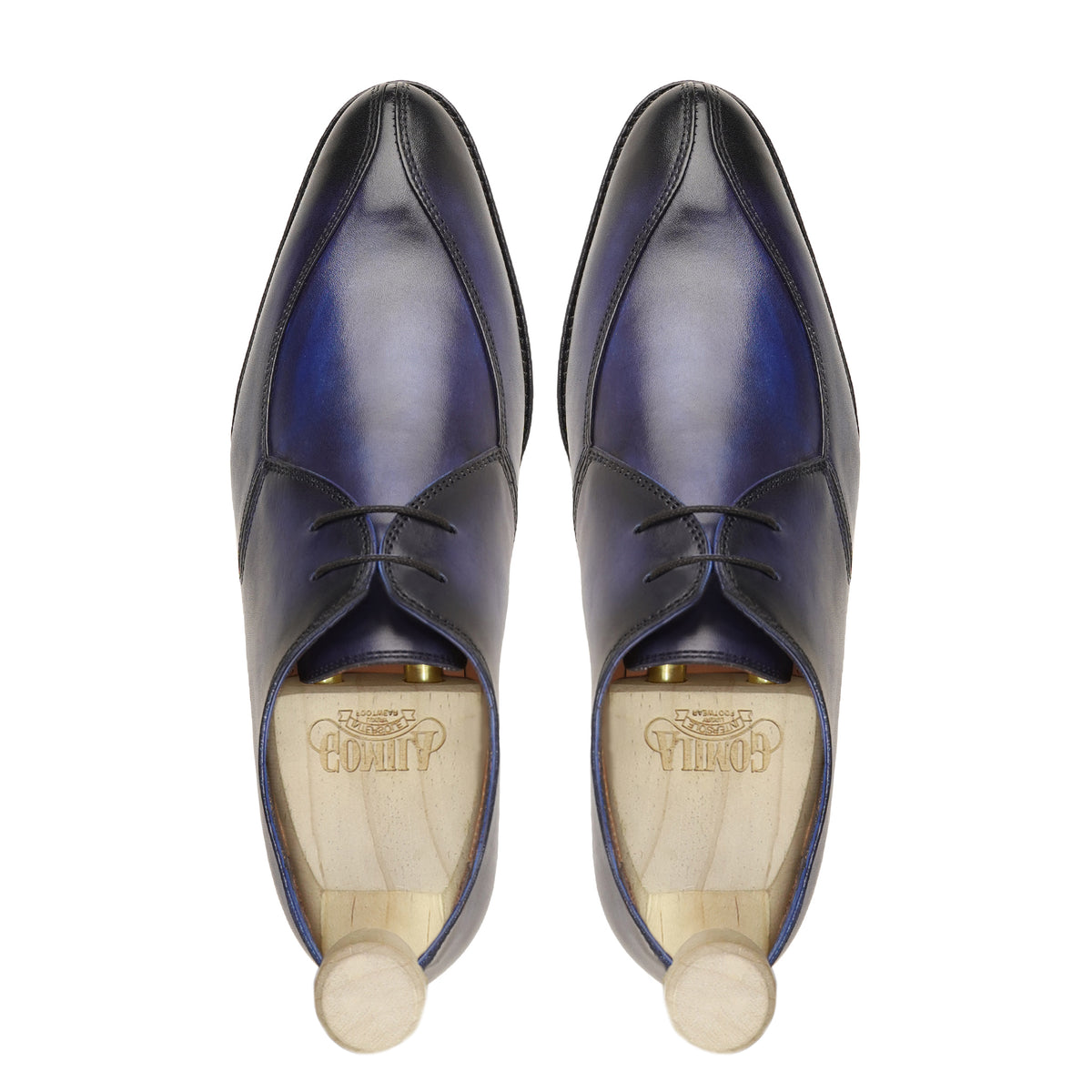 Berke - Men's Burnished Blue Calf Leather Derby Shoe