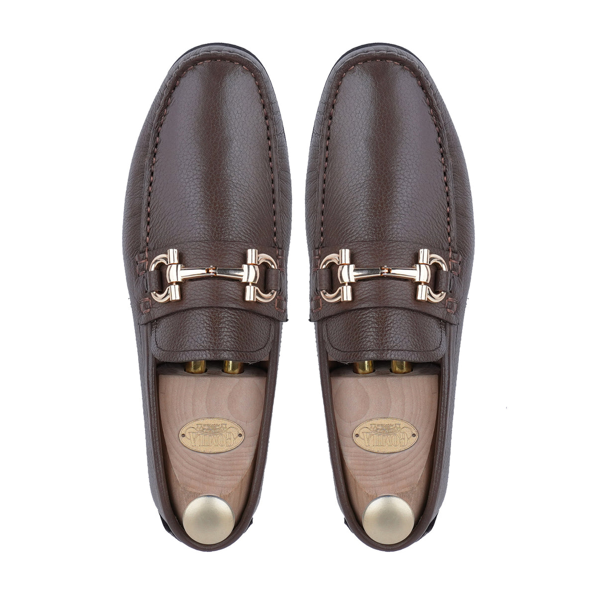 Tex - Men's Brown Pebble Grain Leather Driver Shoe