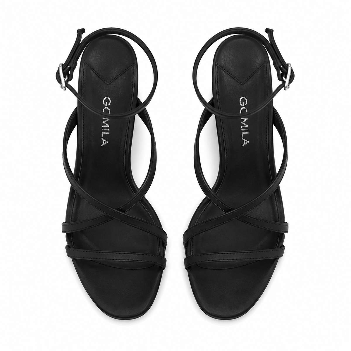 Arlina - Women's Black Strapped 90mm Heel
