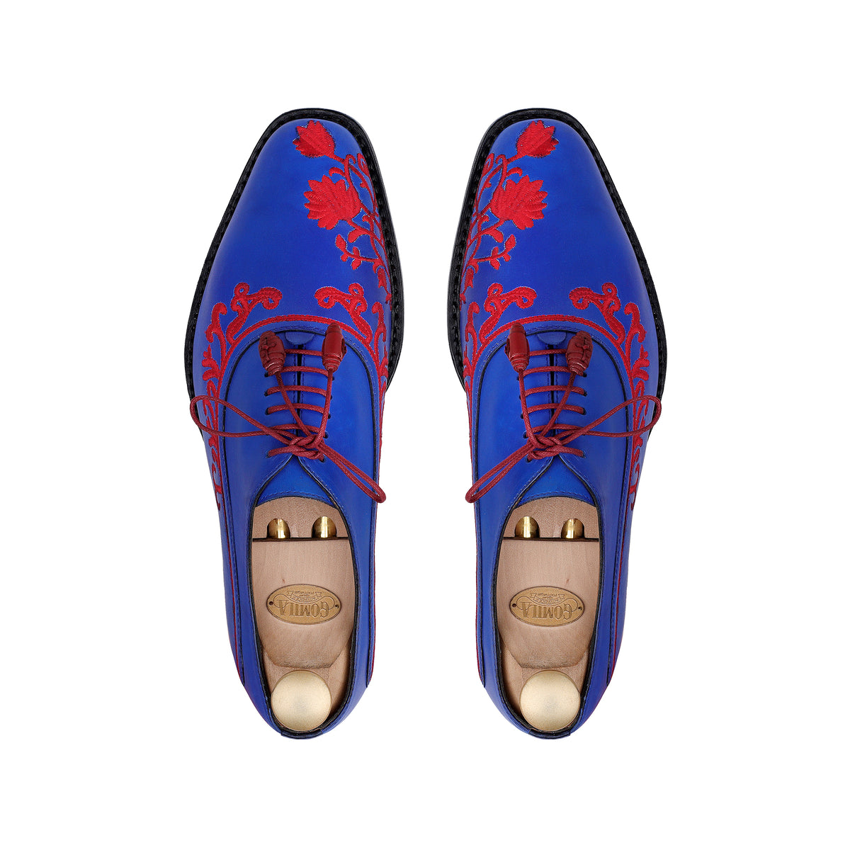 Colby - Men's Blue Calf Leather Goodyear Welted Bespoke Oxford