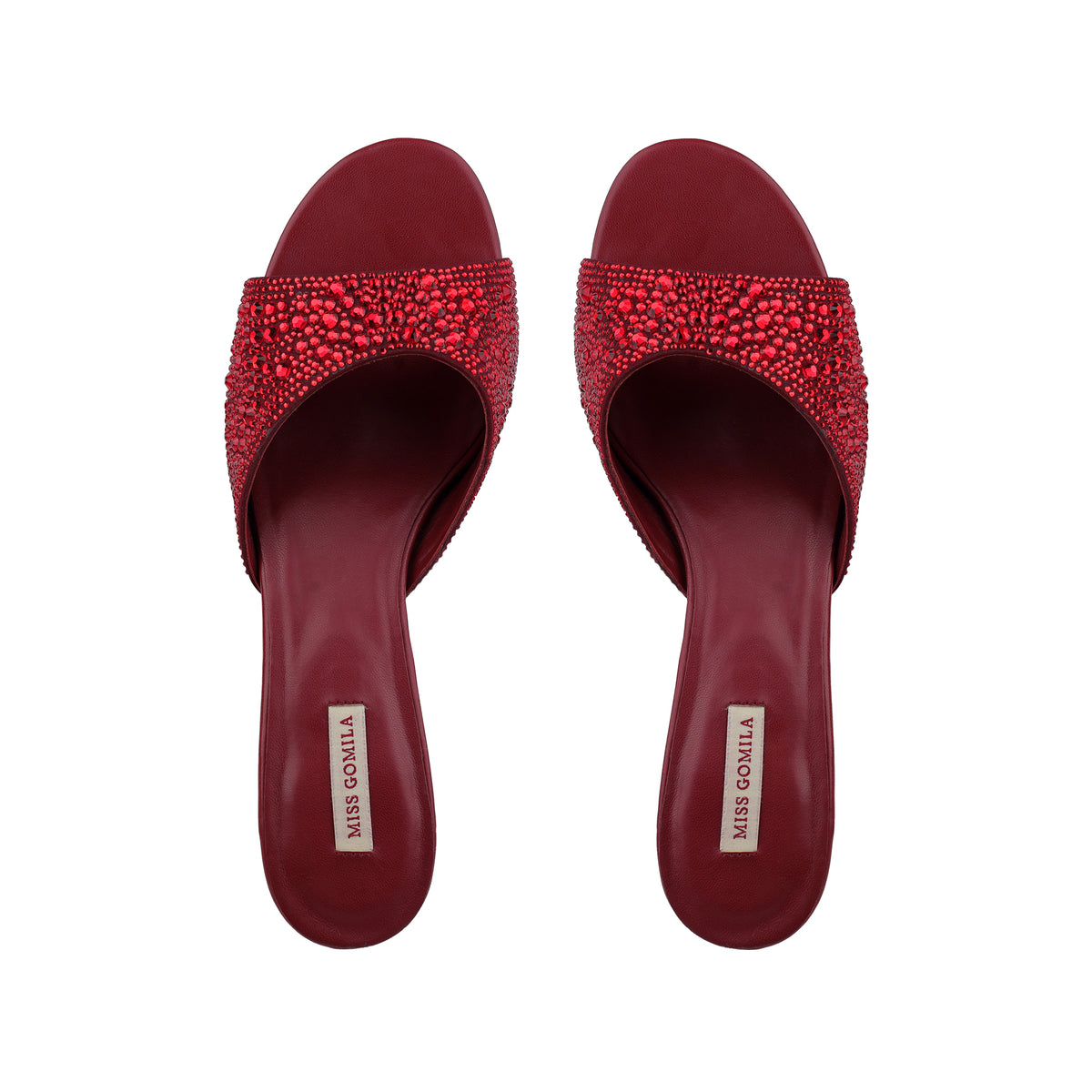 Mara - Women's Oxblood Rhinestone 50mm Heels