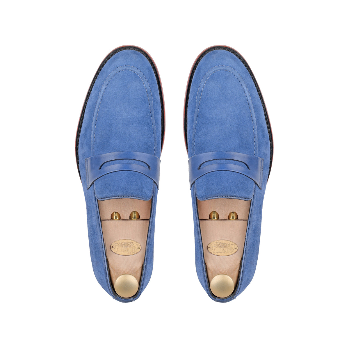 Samuel - Men's Sea Blue Kid Suede Bespoke Loafer