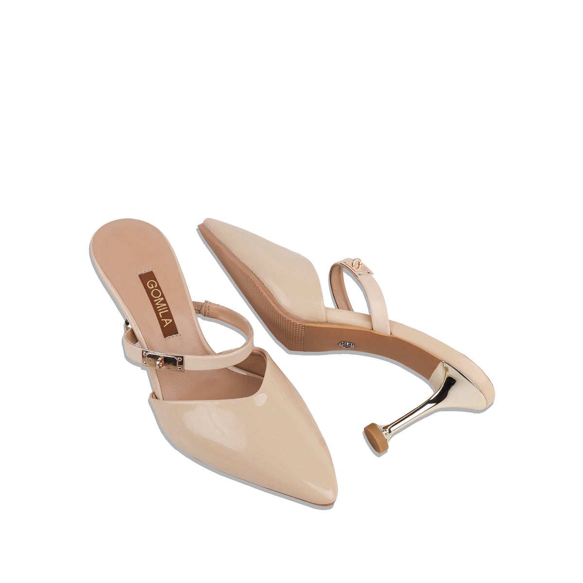 Elena - Women’s Beige 70mm Heels