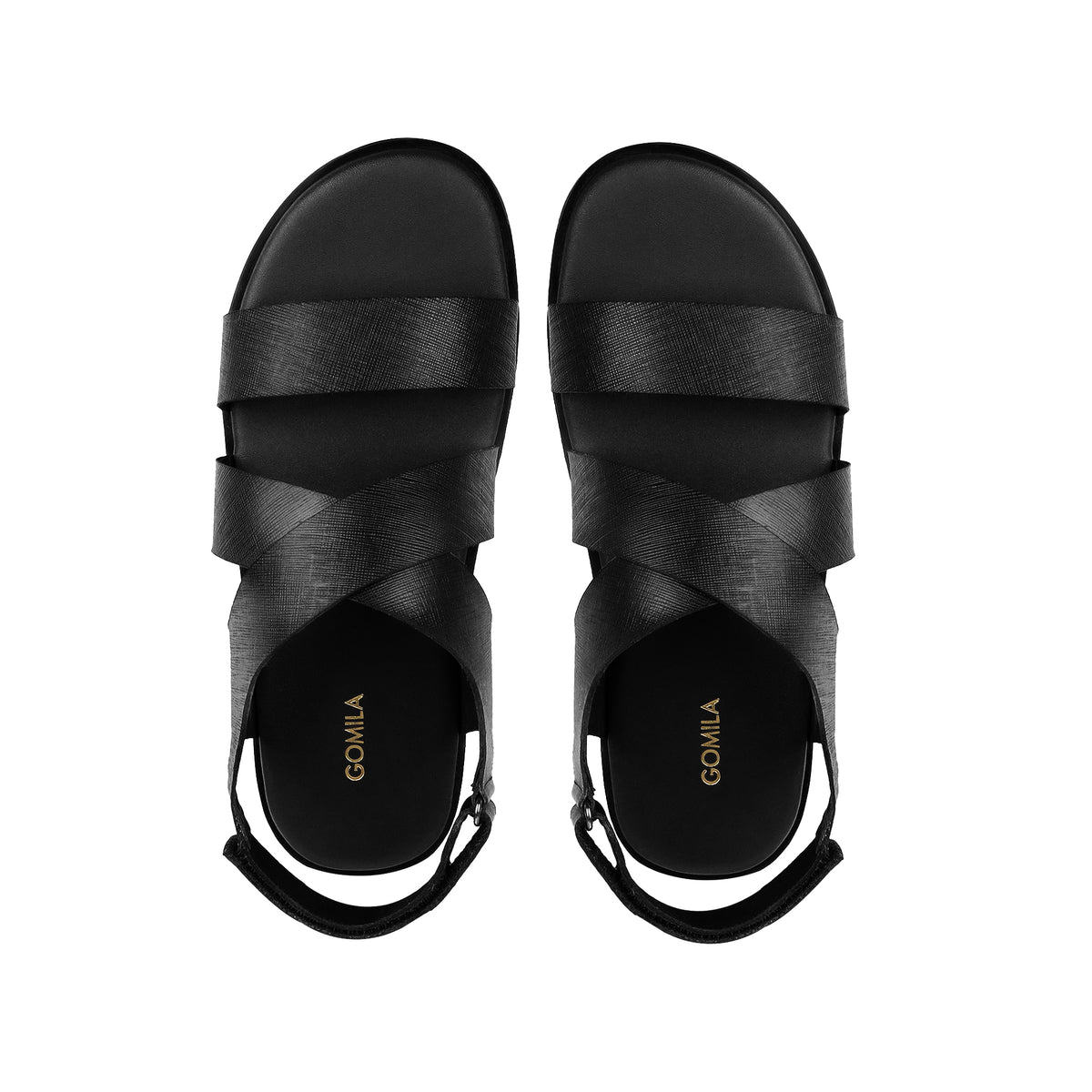 Dante - Men's Black Calf Leather Sandal