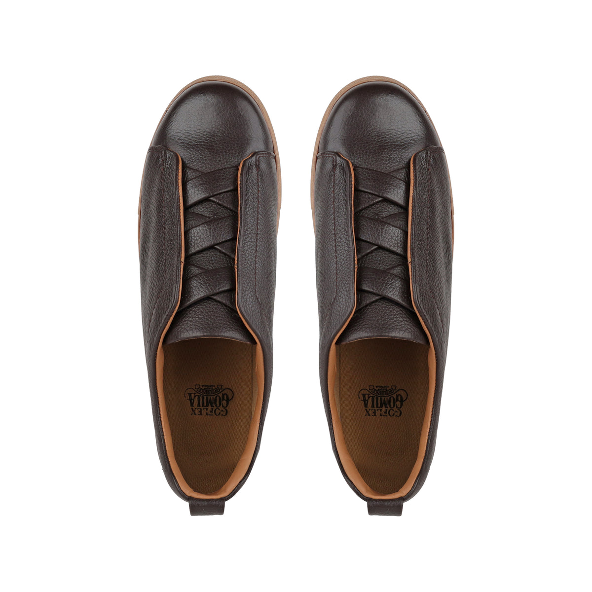 London - Men’s Dark Brown Pebble Grain Leather Sneaker