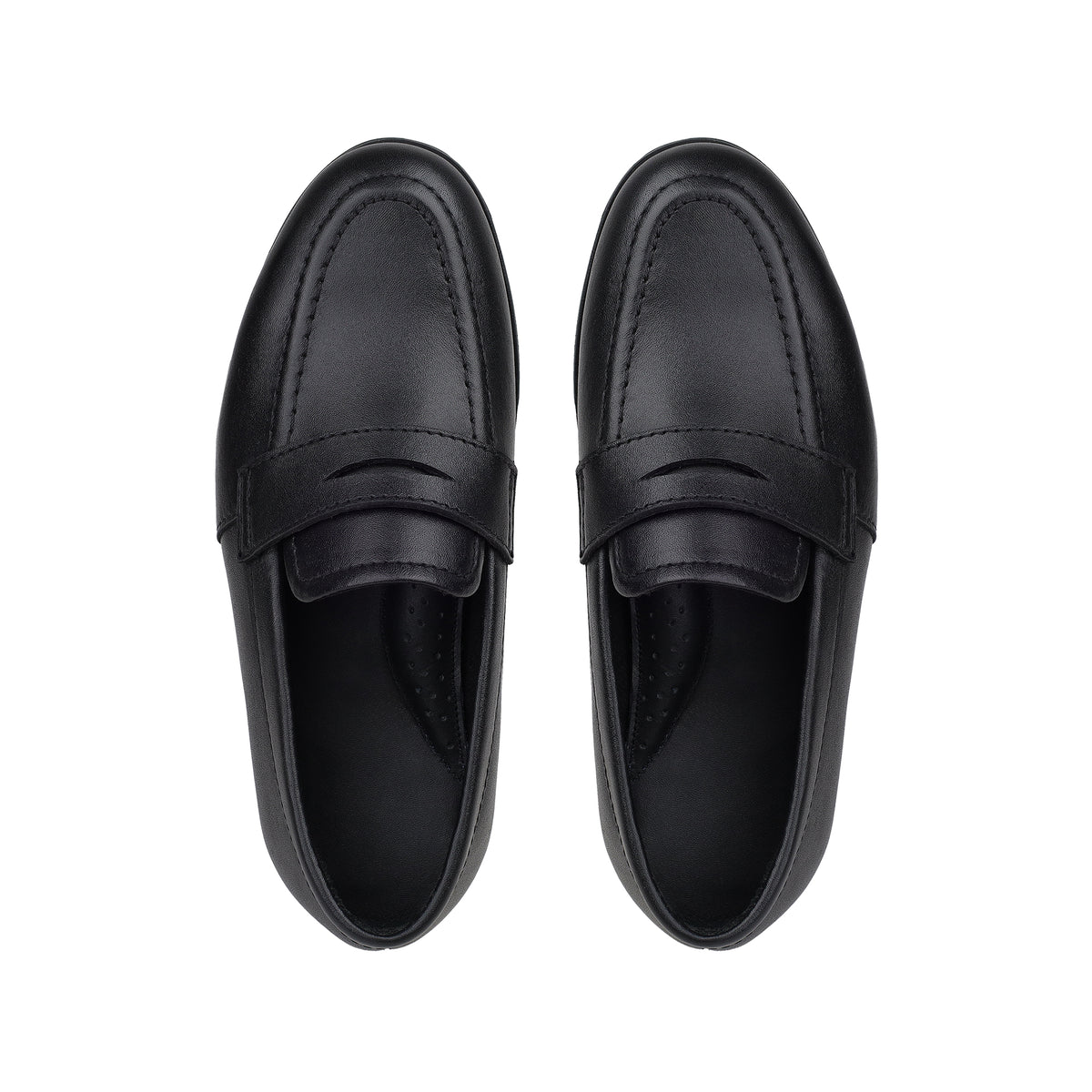 Ross - Children's Black Calf Leather Loafers