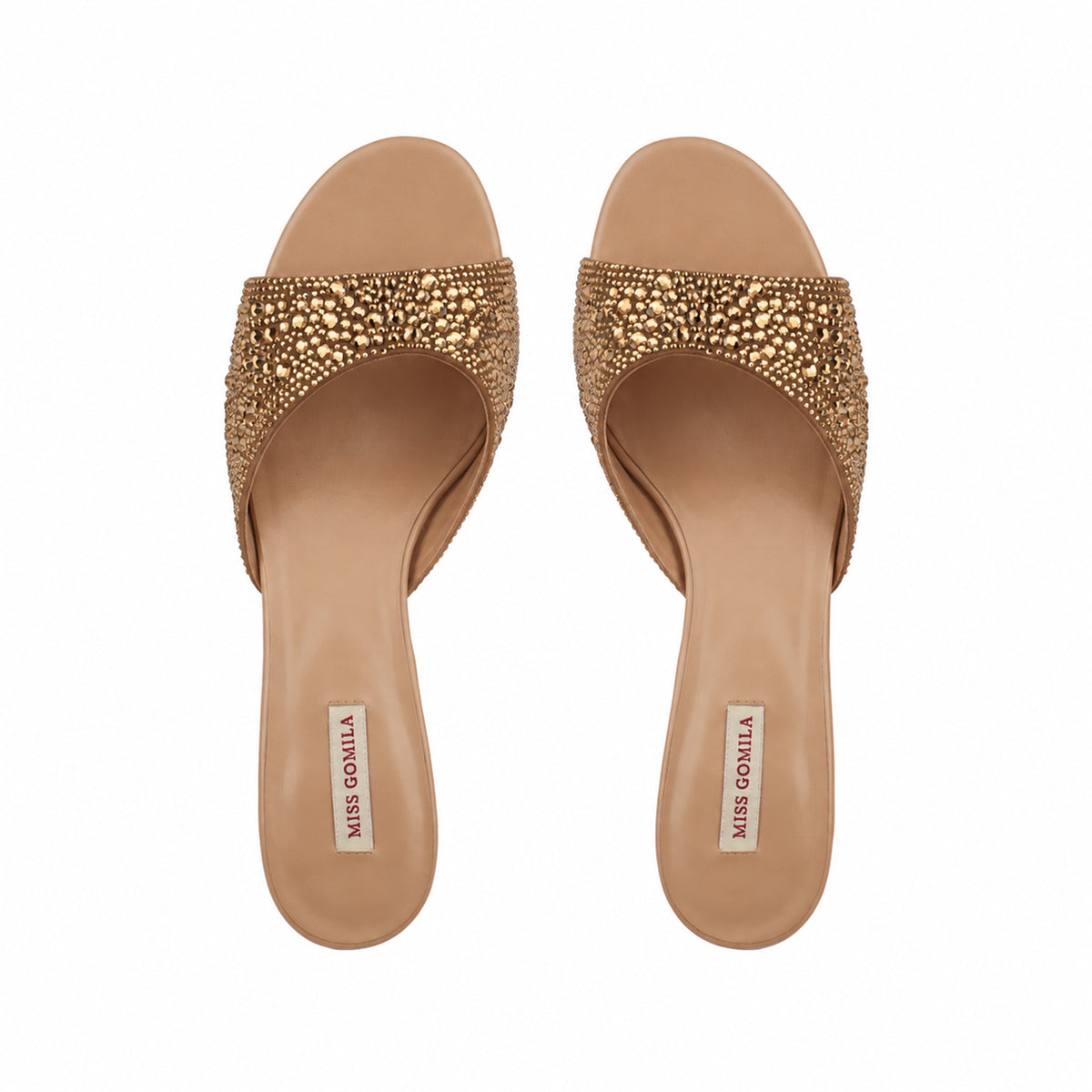 Mara - Women's Champagne Rhinestone 50mm Heels
