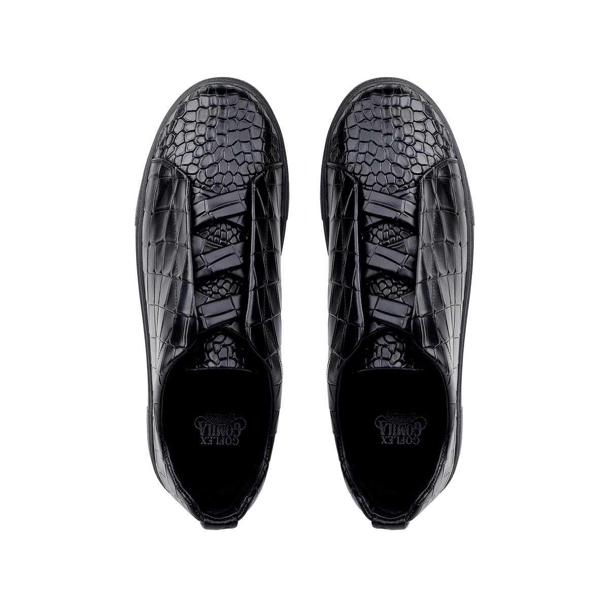 London - Men’s Black Crocodile Print Sneaker