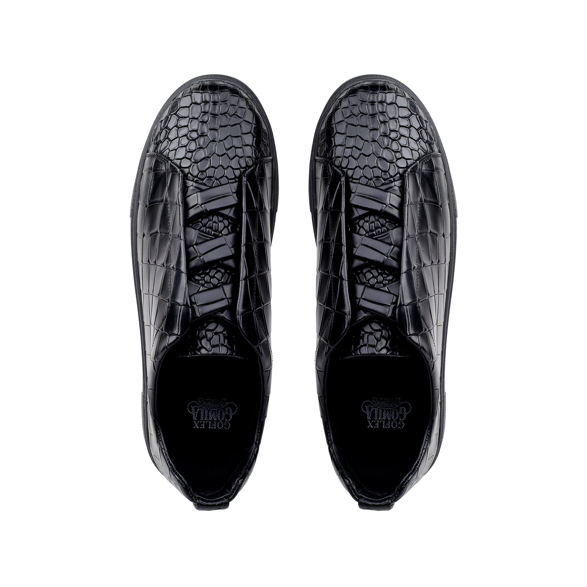 London - Men’s Black Crocodile Print Sneaker