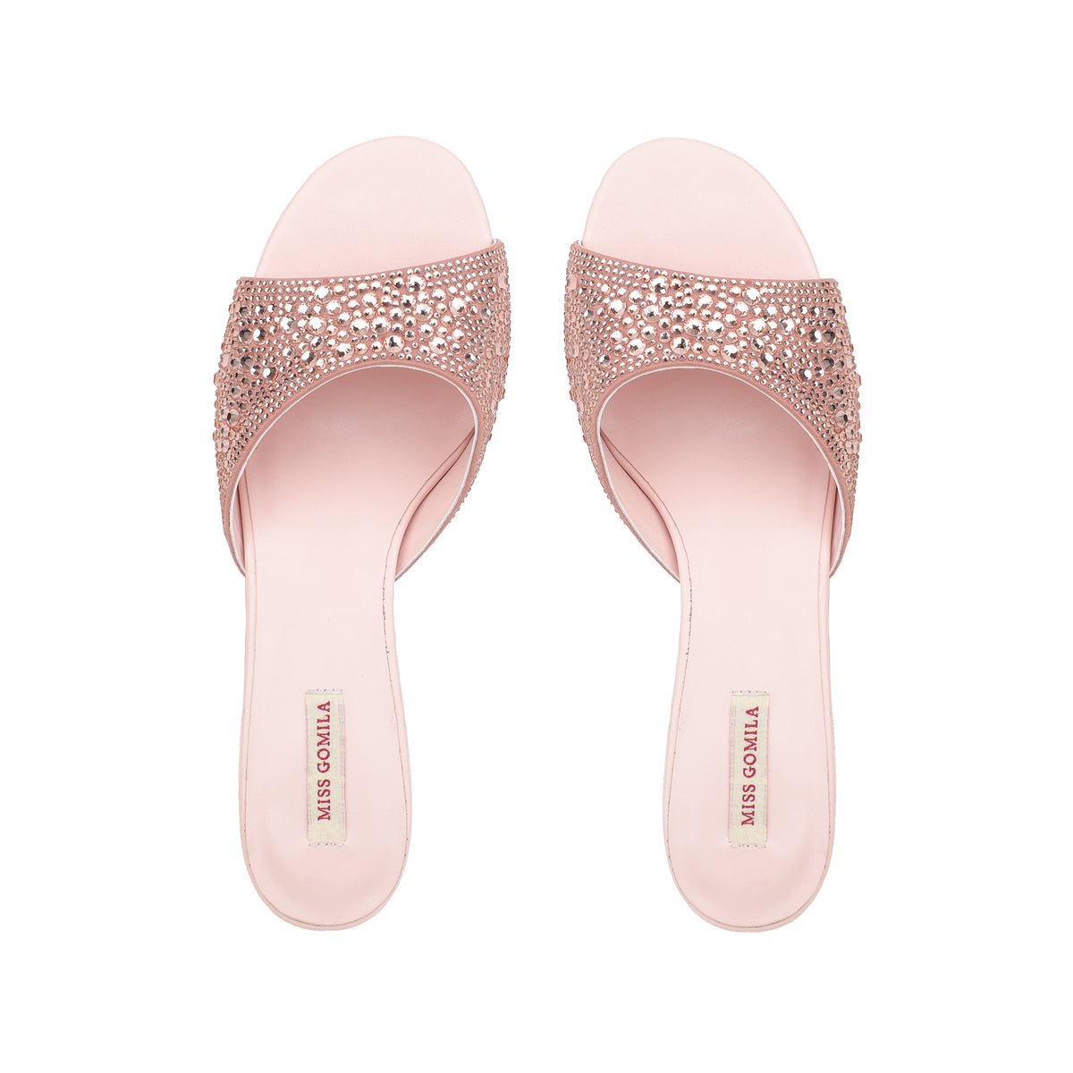 Ashley - Women's Blush Pink Hand Set Crystals 50mm Heels
