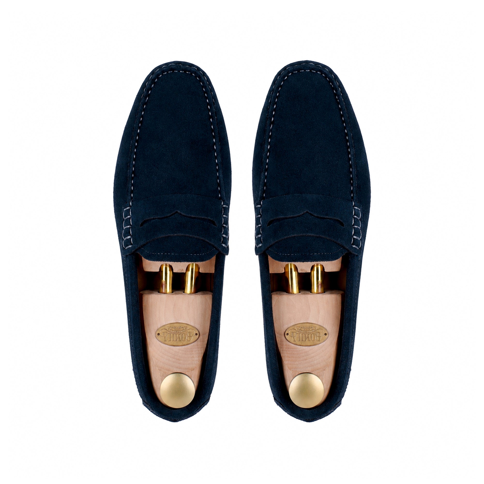Knox - Men's Dark Blue Split Suede Driver Shoe