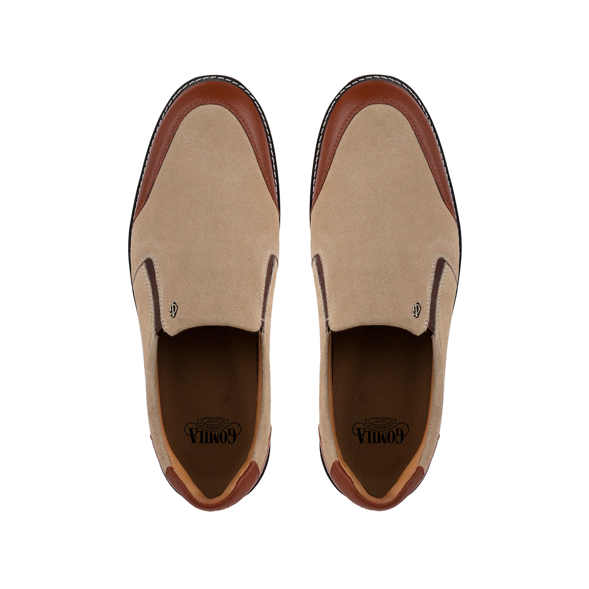 Amador - Men's Camel Brown Suede and Milled Leasther Sneaker