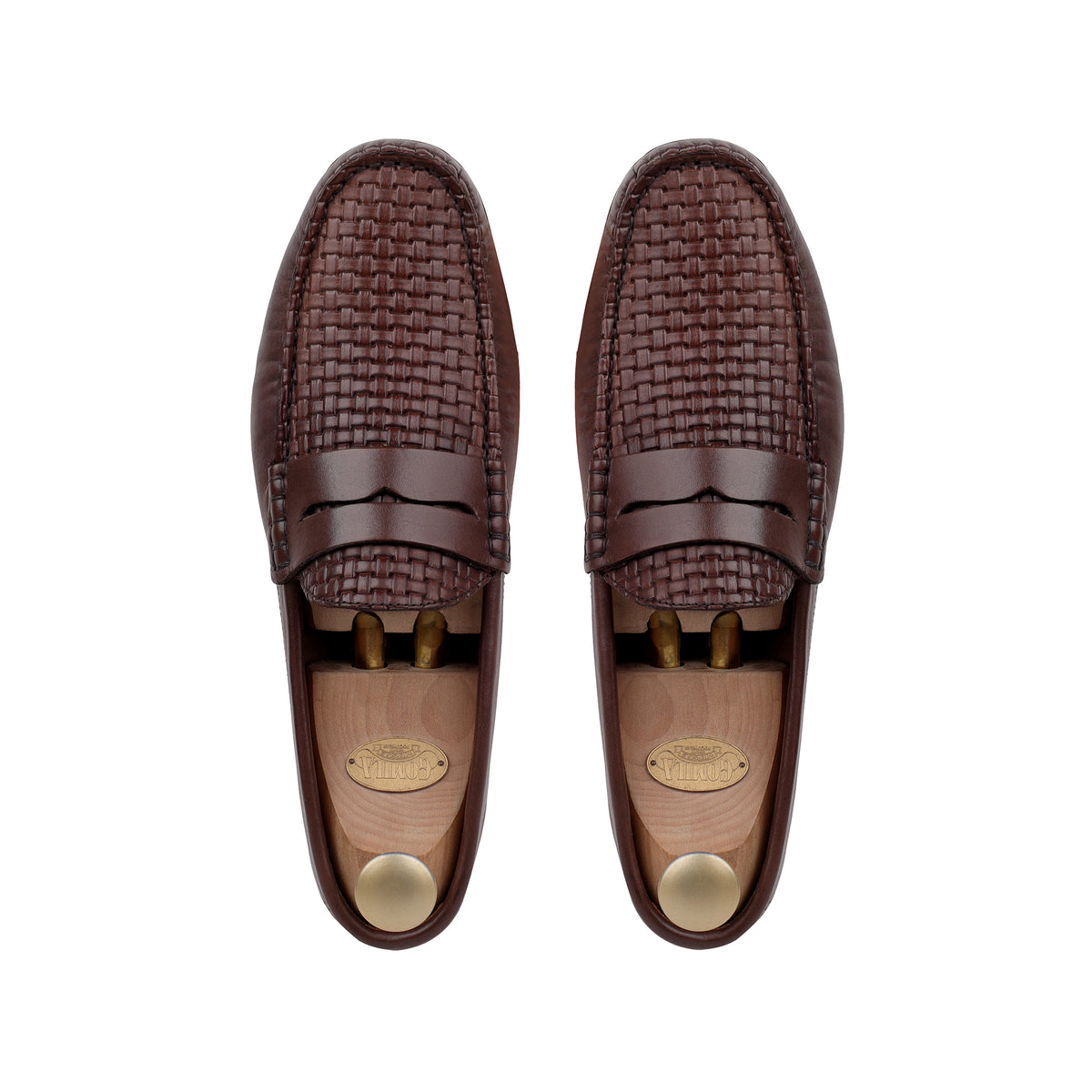 Knox - Men's Light Brown Check Textured Calf Leather Driver