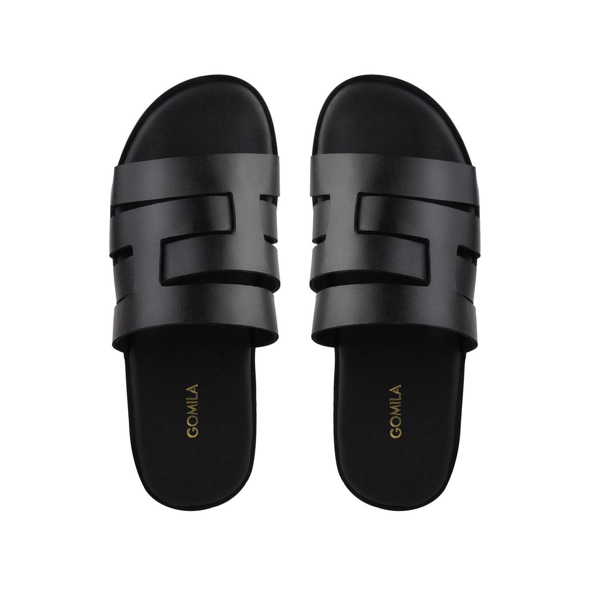 Caswell - Men's Black Calf Leather Slipper
