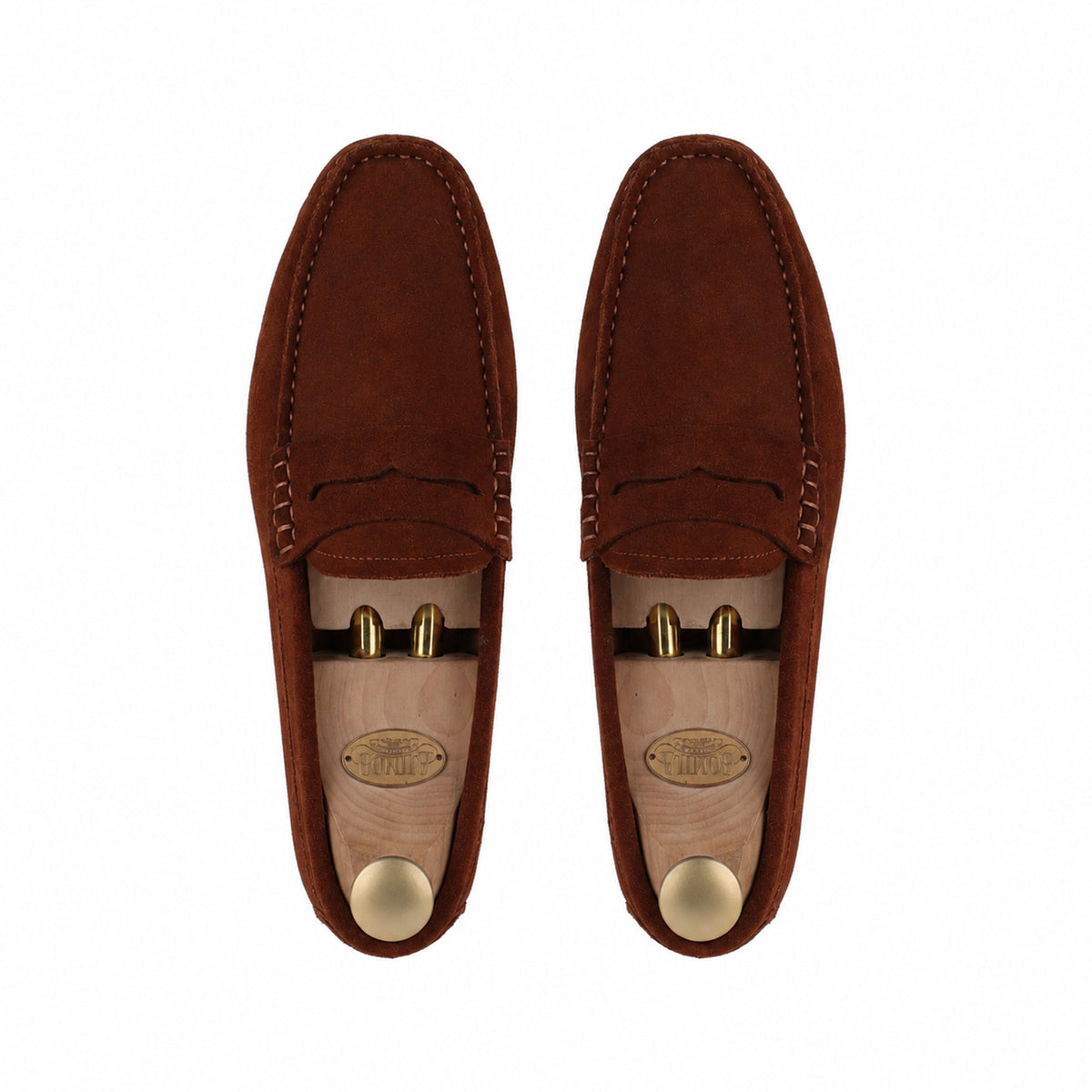 Knox - Men's Cognac Split Suede Driver Shoe
