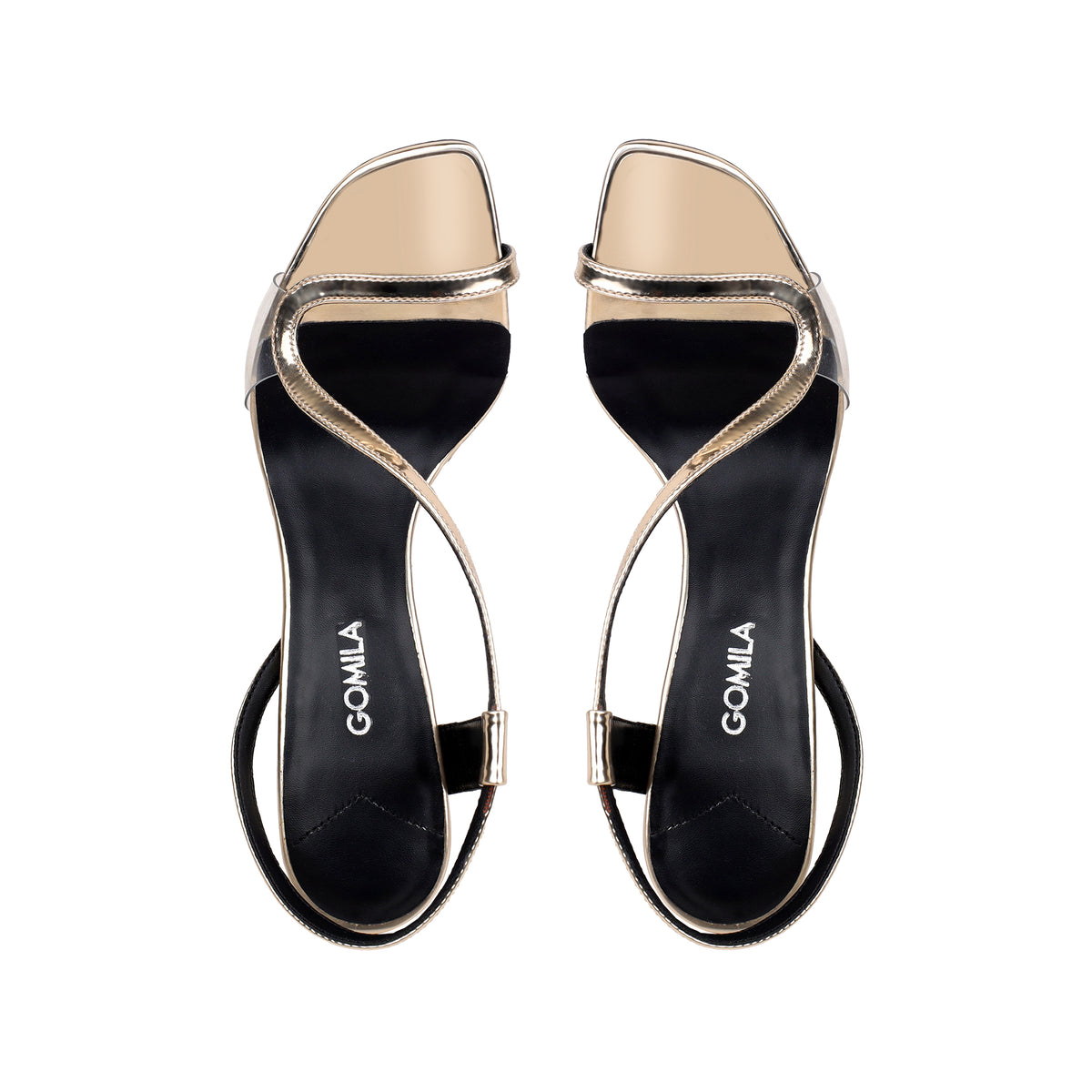 Kily - Women's Golden High Shine Strapped 90mm Heels