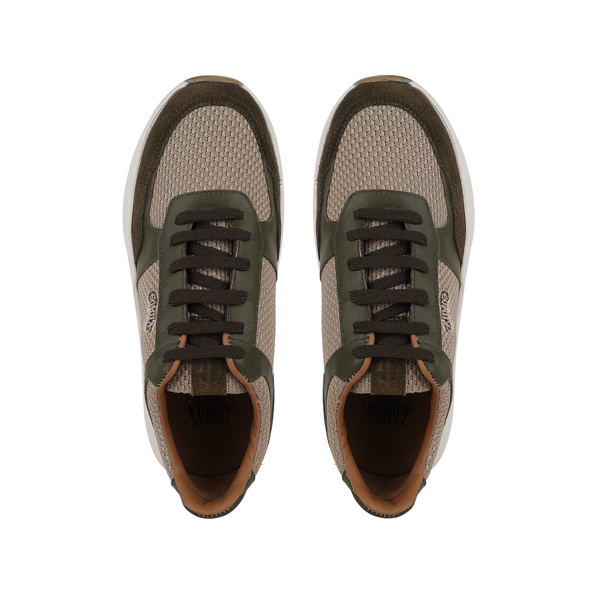 Novak - Men's Beige & Olive Green Sneaker