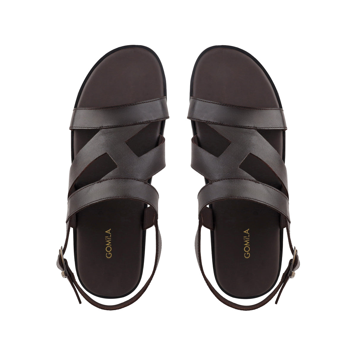 Diego - Men's Dark Brown Calf Leather Sandal