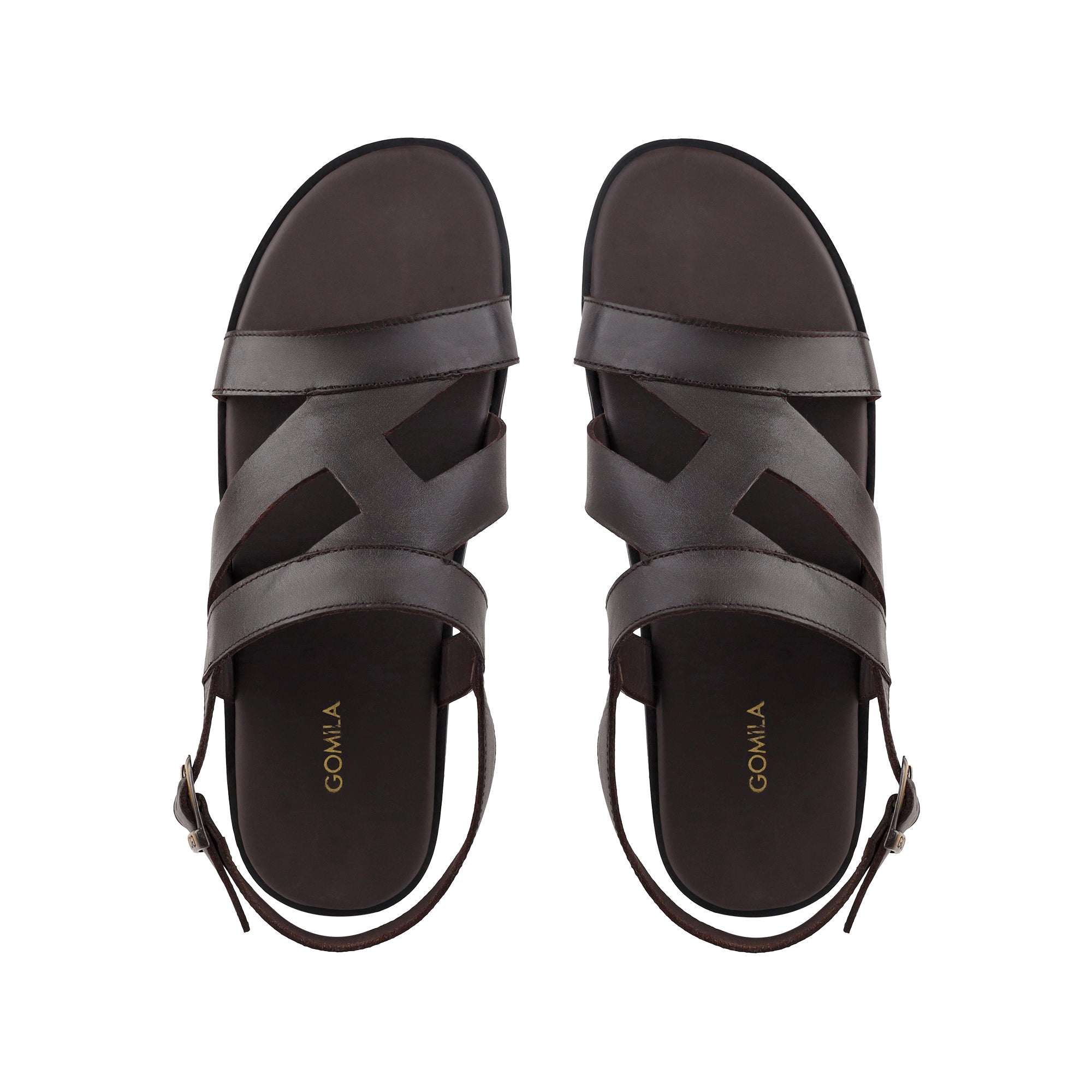Diego - Men's Dark Brown Calf Leather Sandal