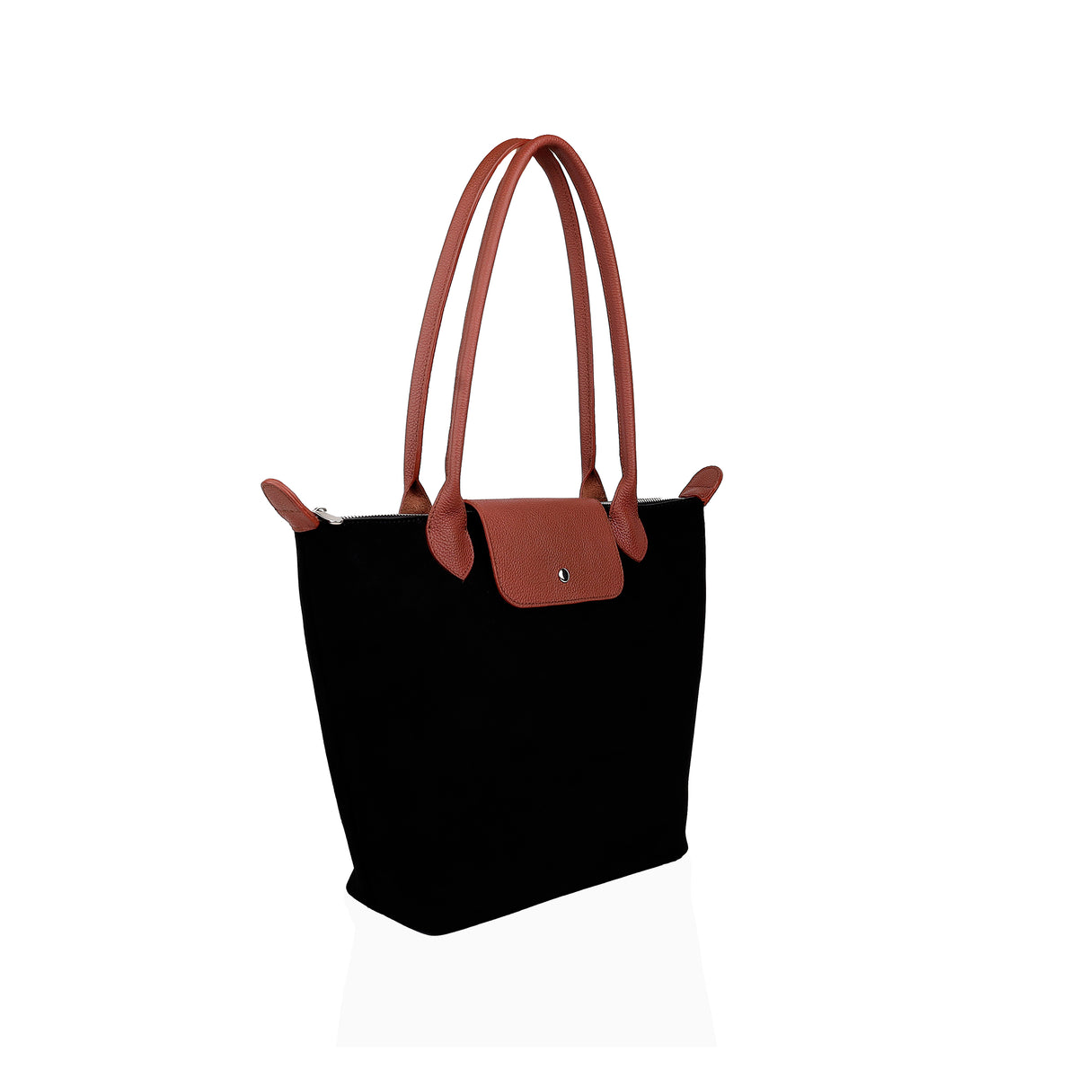Giana - Black Suede Leather Hand Bag
