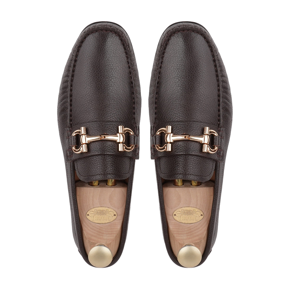 Tex - Men's Dark Brown Pebble Grain Leather Driver Shoe