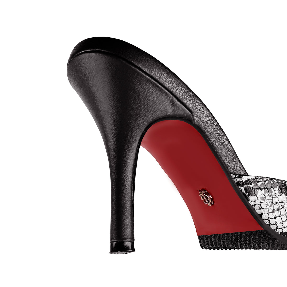 Elira - Women's Black Snake Print 90mm Heels