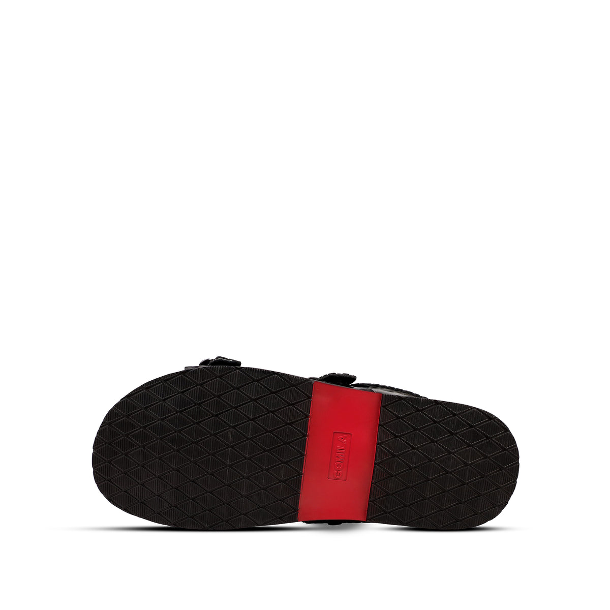 Damian - Men's Black Crocodile Printed Leather Sandal