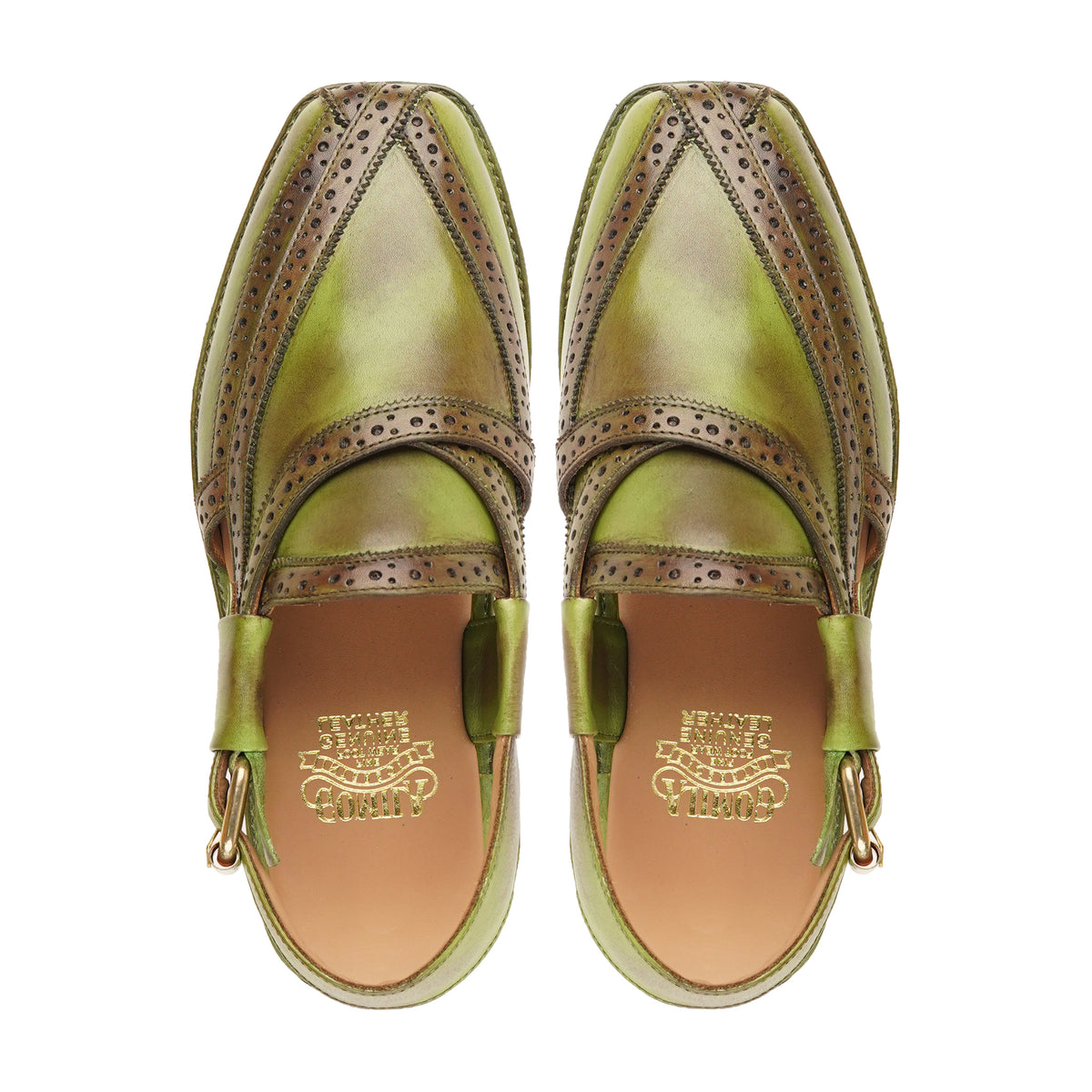 Haruka - Men's Burnished Green Calf Leather Sandal