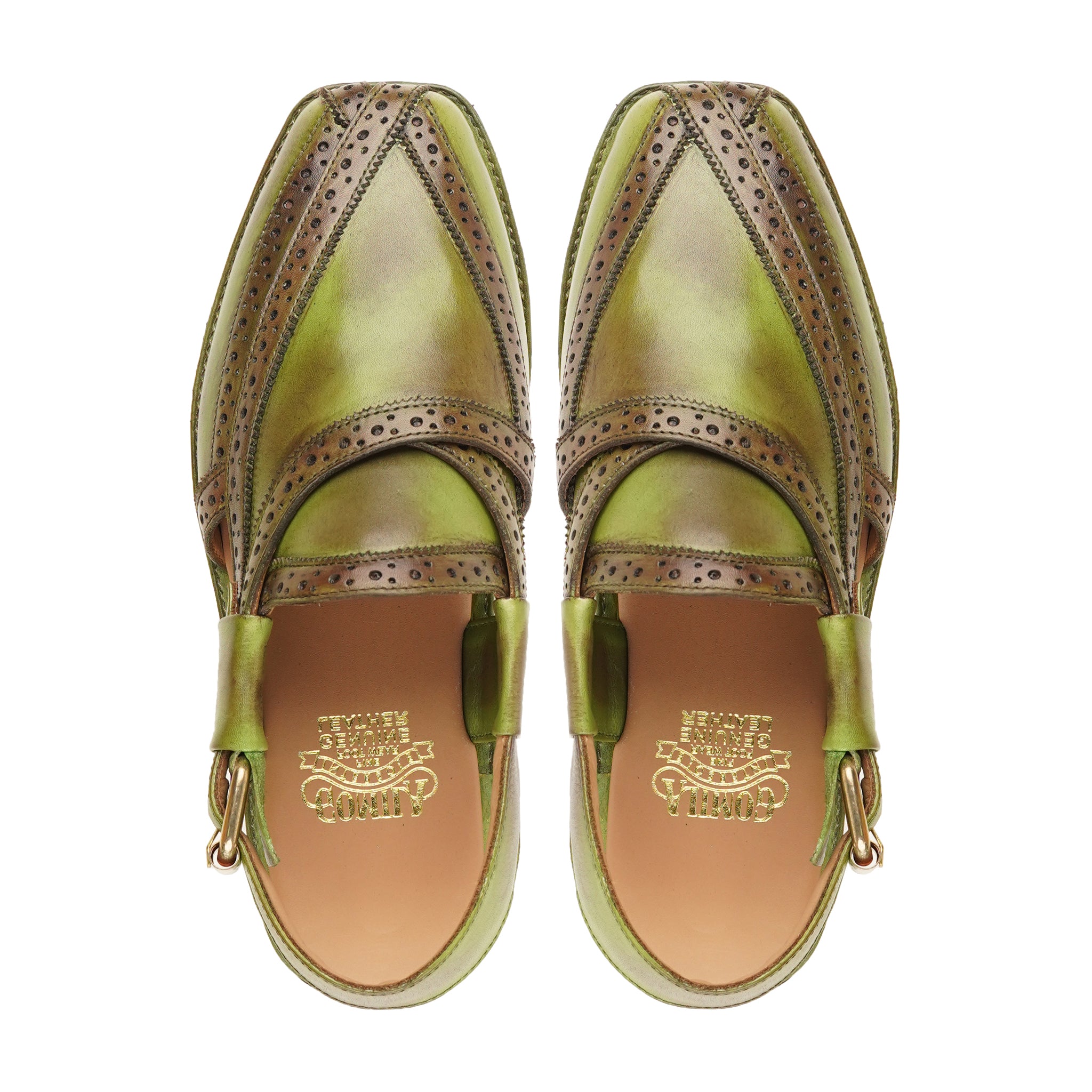 Haruka - Men's Burnished Green Calf Leather Sandal