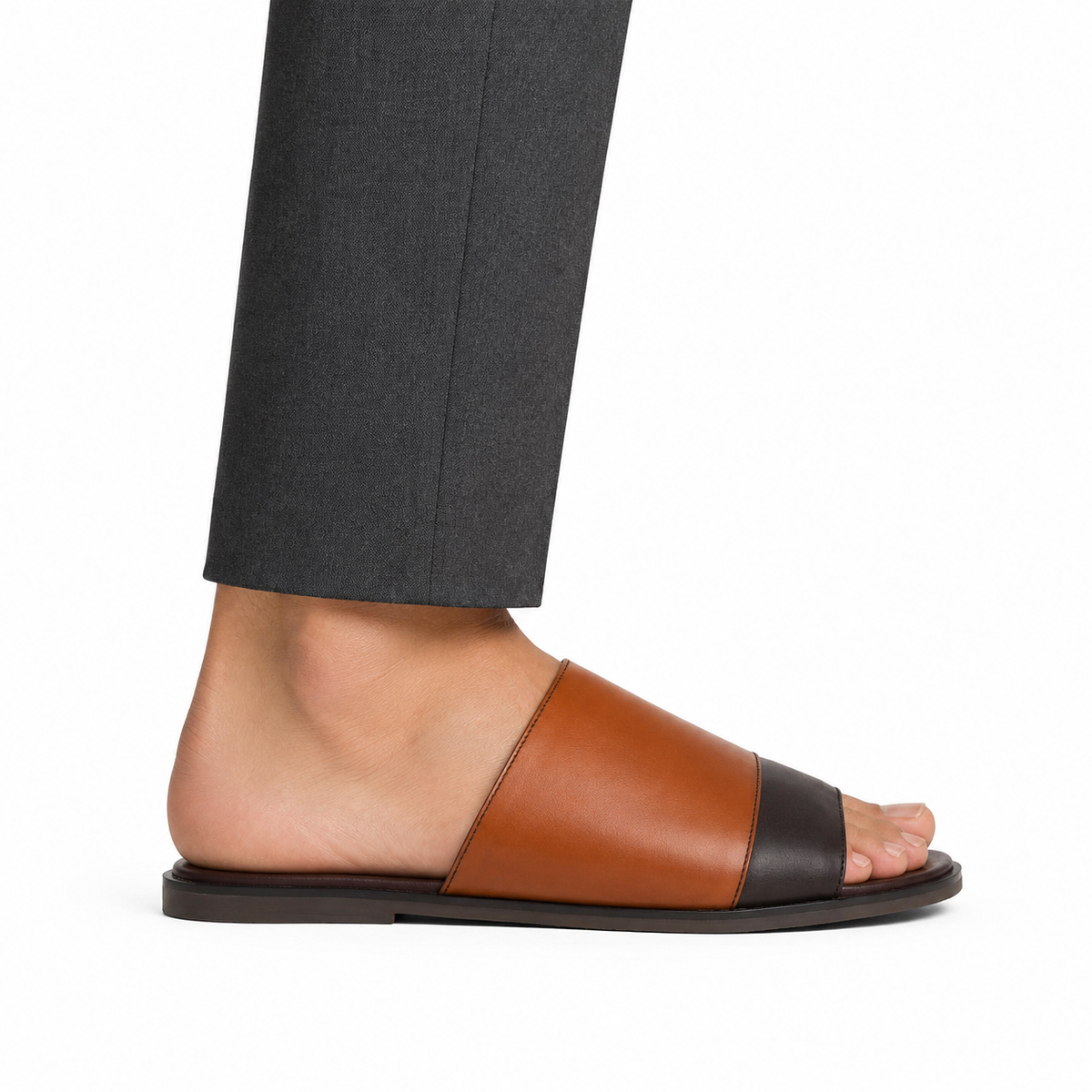 Borela - Men's Tan Calf Leather Slipper