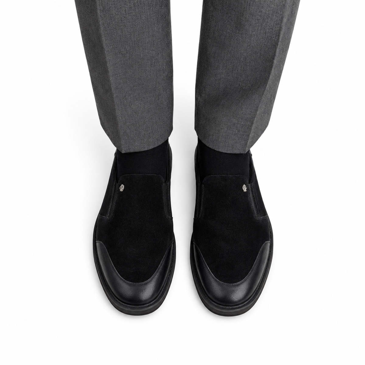 Amador - Men's Black Suede and Milled Leather Casual