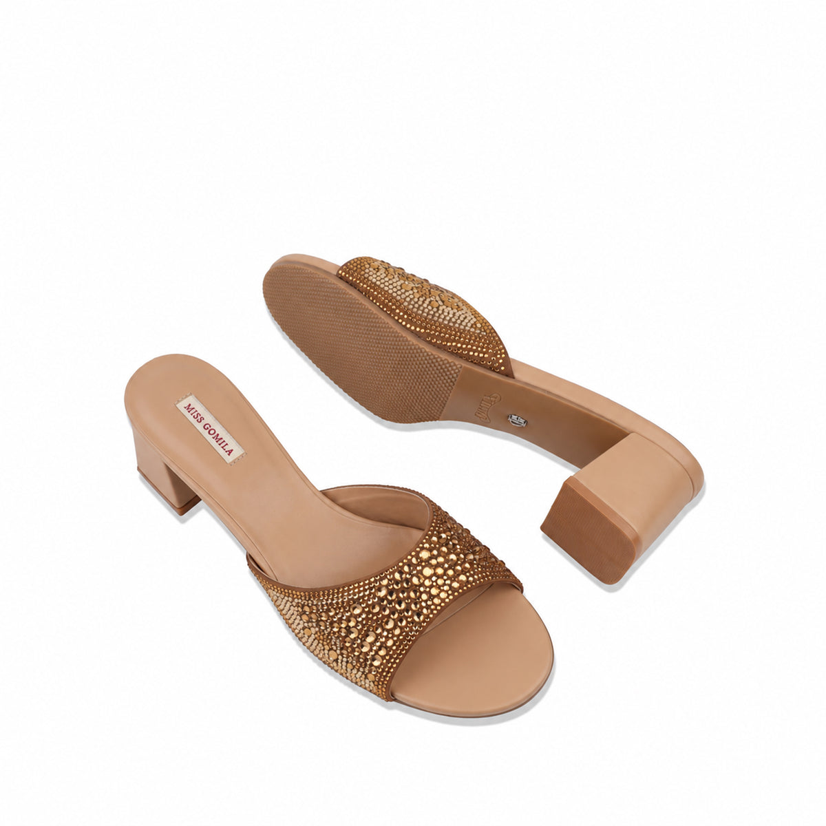 Mara - Women's Champagne Rhinestone 50mm Heels